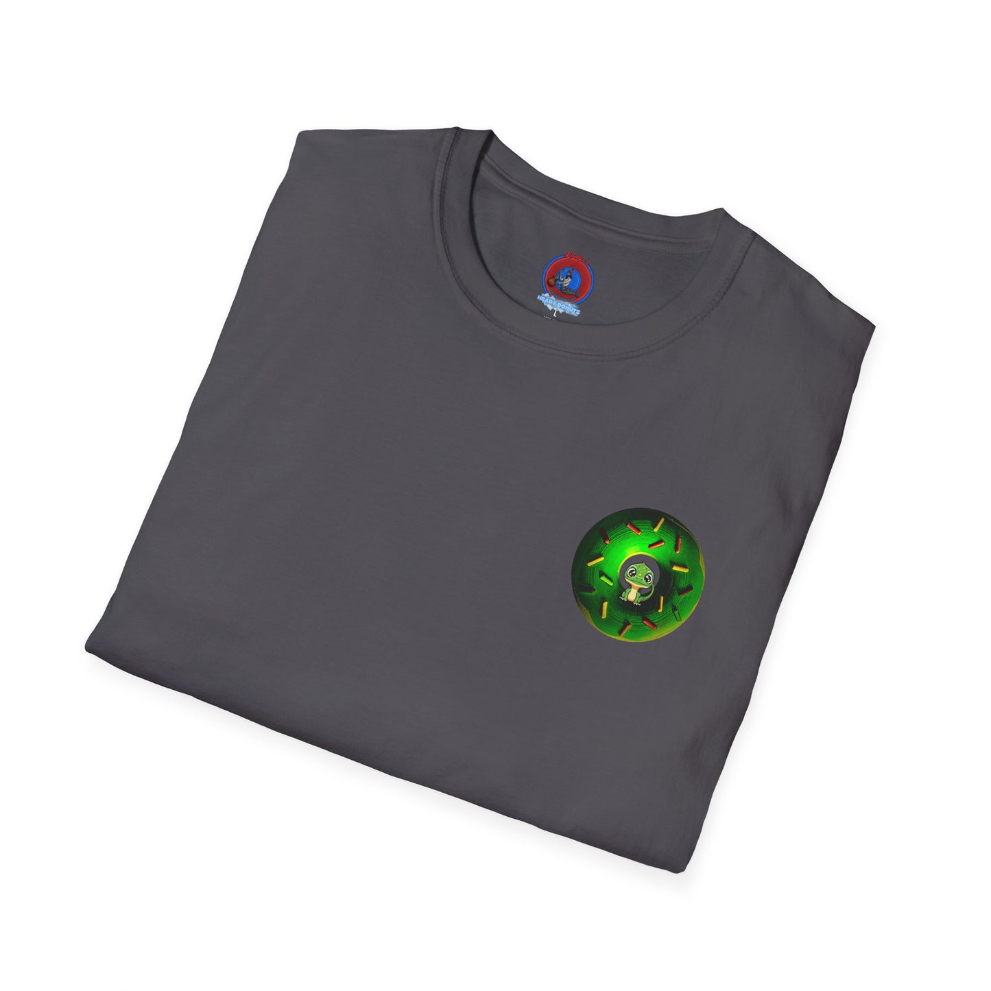 Classic Donut Tee - Unisex Soft-Style - "Baby Rutherford" - green donut - series 1.0