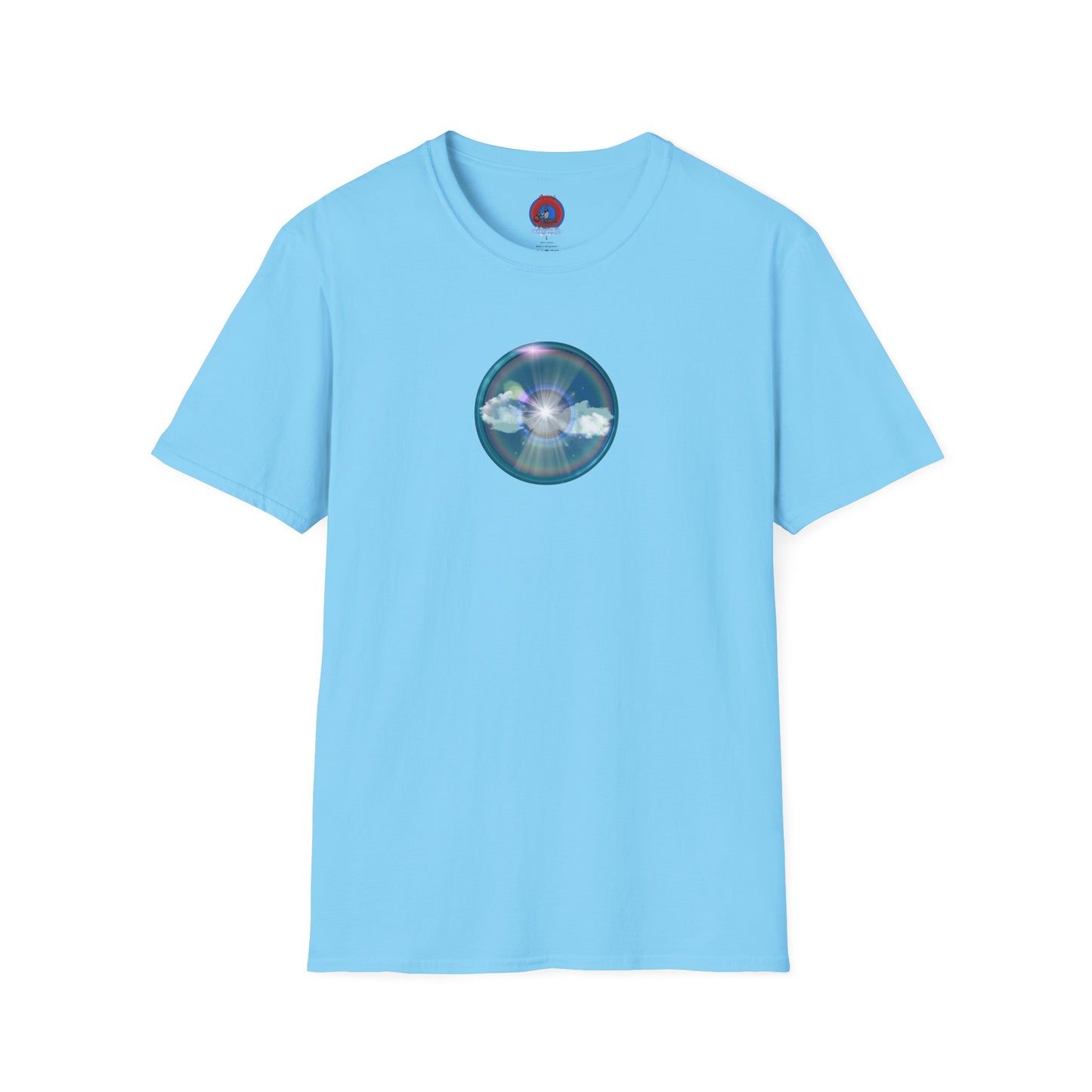 Classic Donut Tee - Unisex Soft-Style - "The Original Divided Donut' - light blue sky donut
