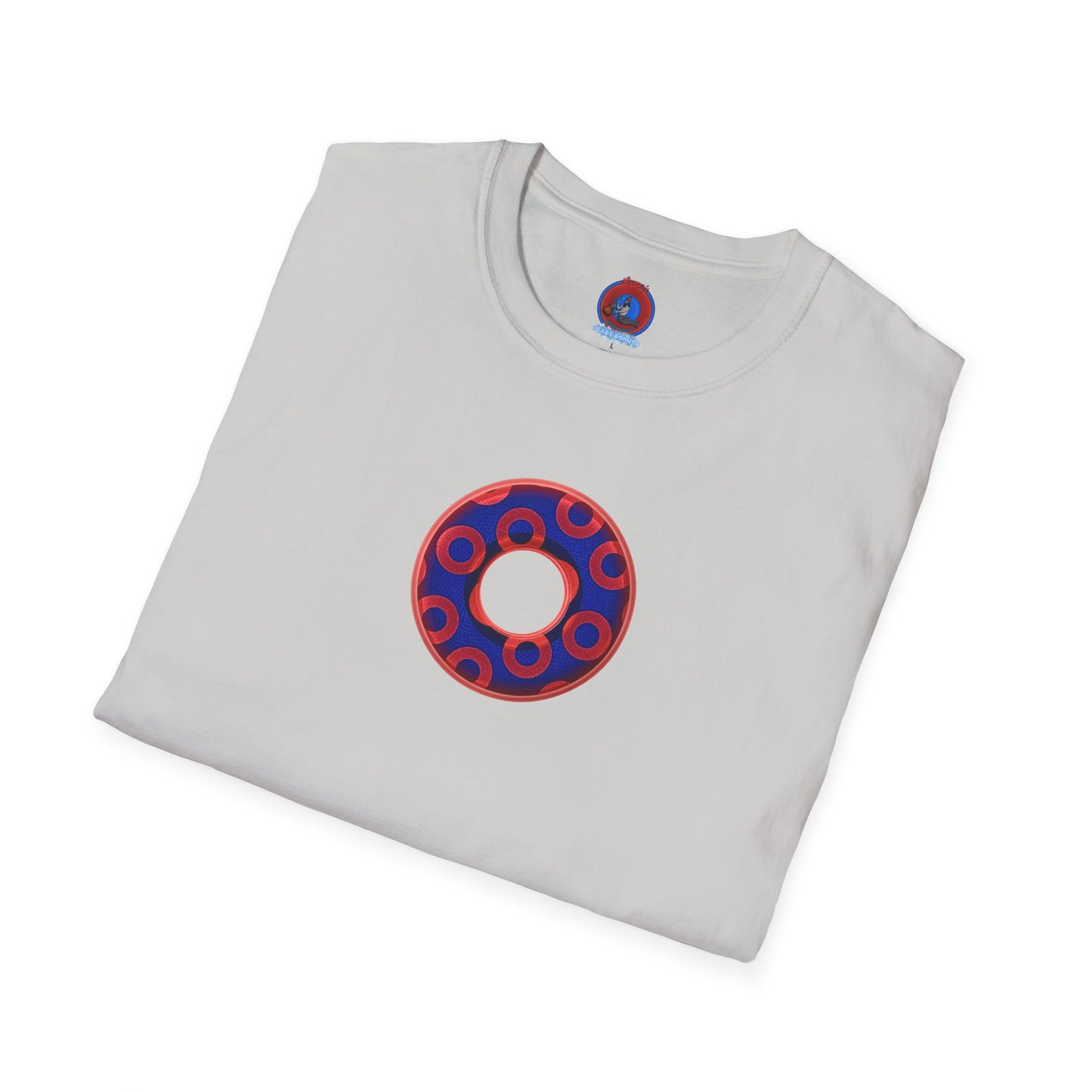 Plain Donuts/Unisex Soft-Style - "Plain Rustic Paradoxical Donuts" - red/ blue donuts
