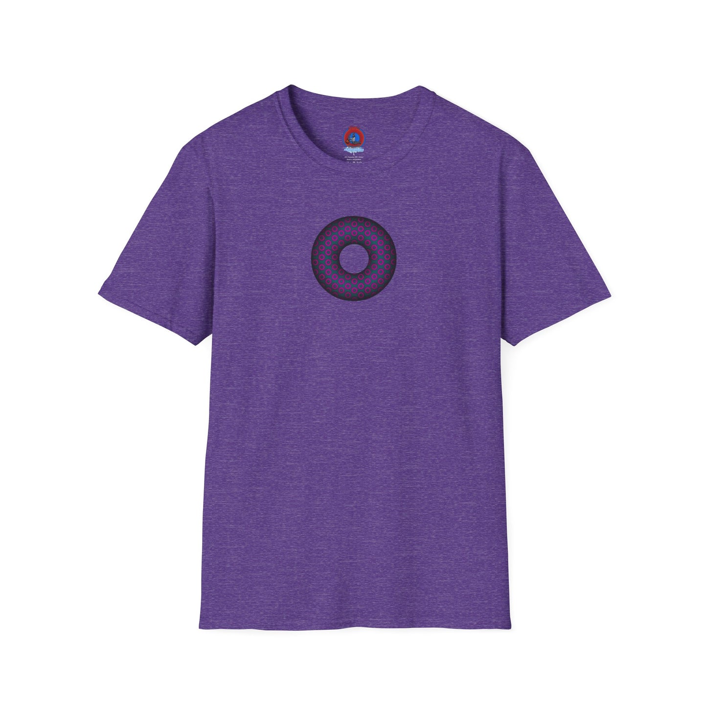 Plain Donuts/Unisex Soft-Style - "Plain Paradoxical Grided Donuts" - dark magenta/faded navy donuts