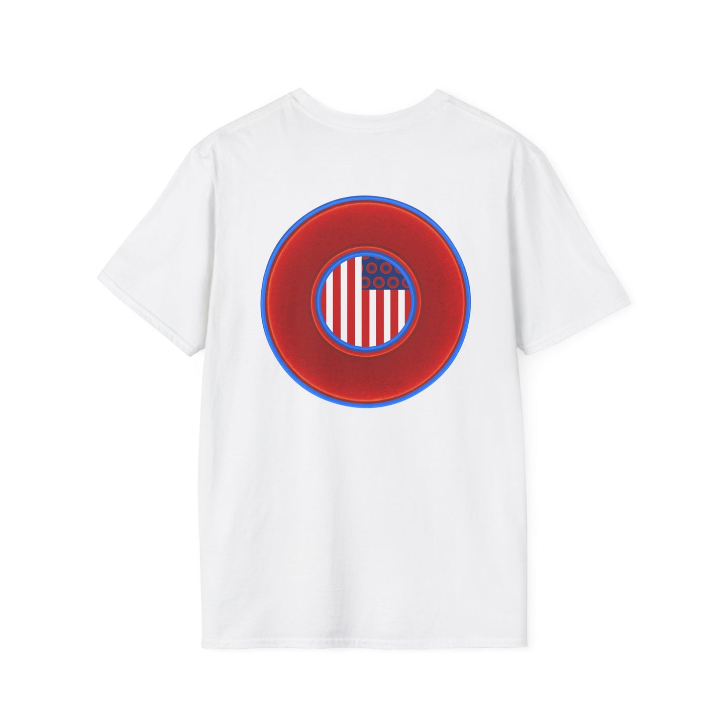Classic Donut Tee - Unisex Soft-Style - "One Indivisible Donut" - vivid red phreedom donut - variant 1