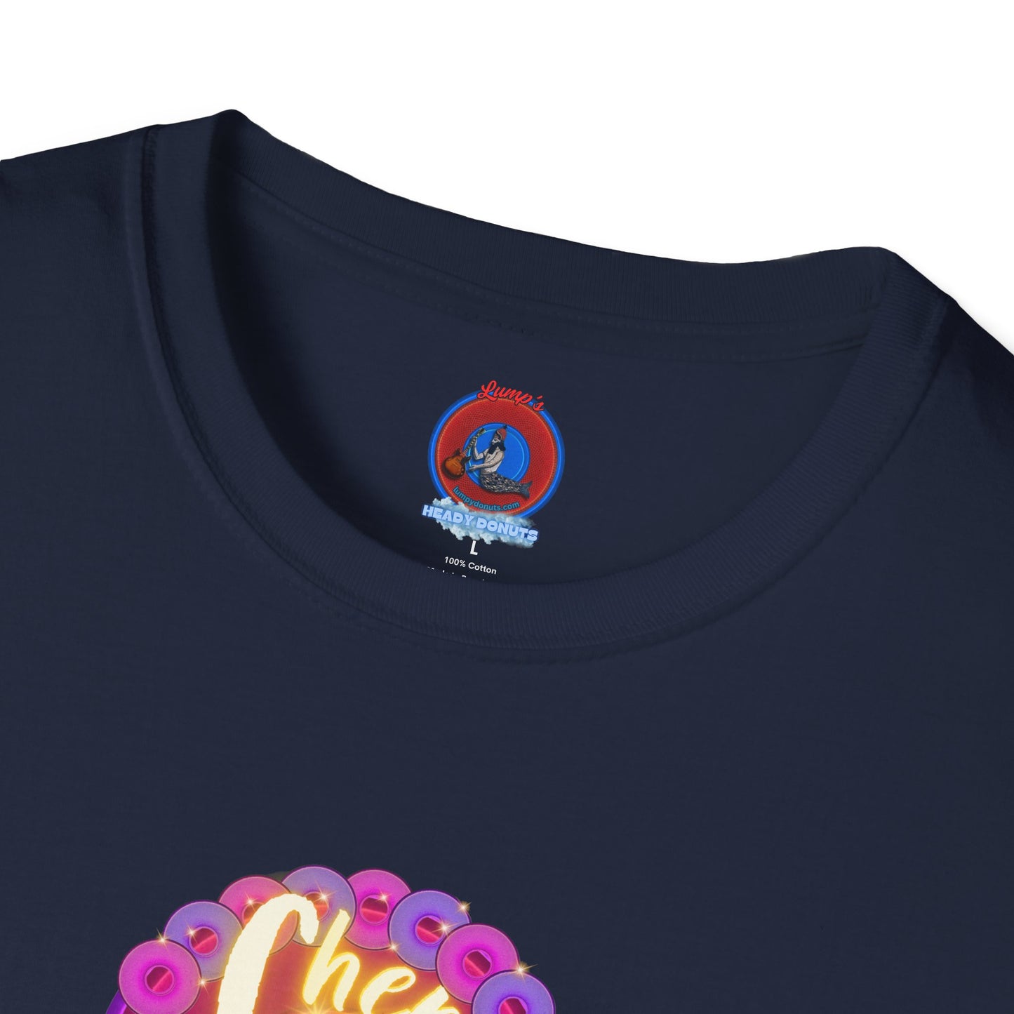 Classic Donut Tee - Unisex Soft-Style - "Chering is Caring Donut' - vivid magenta/purple donut