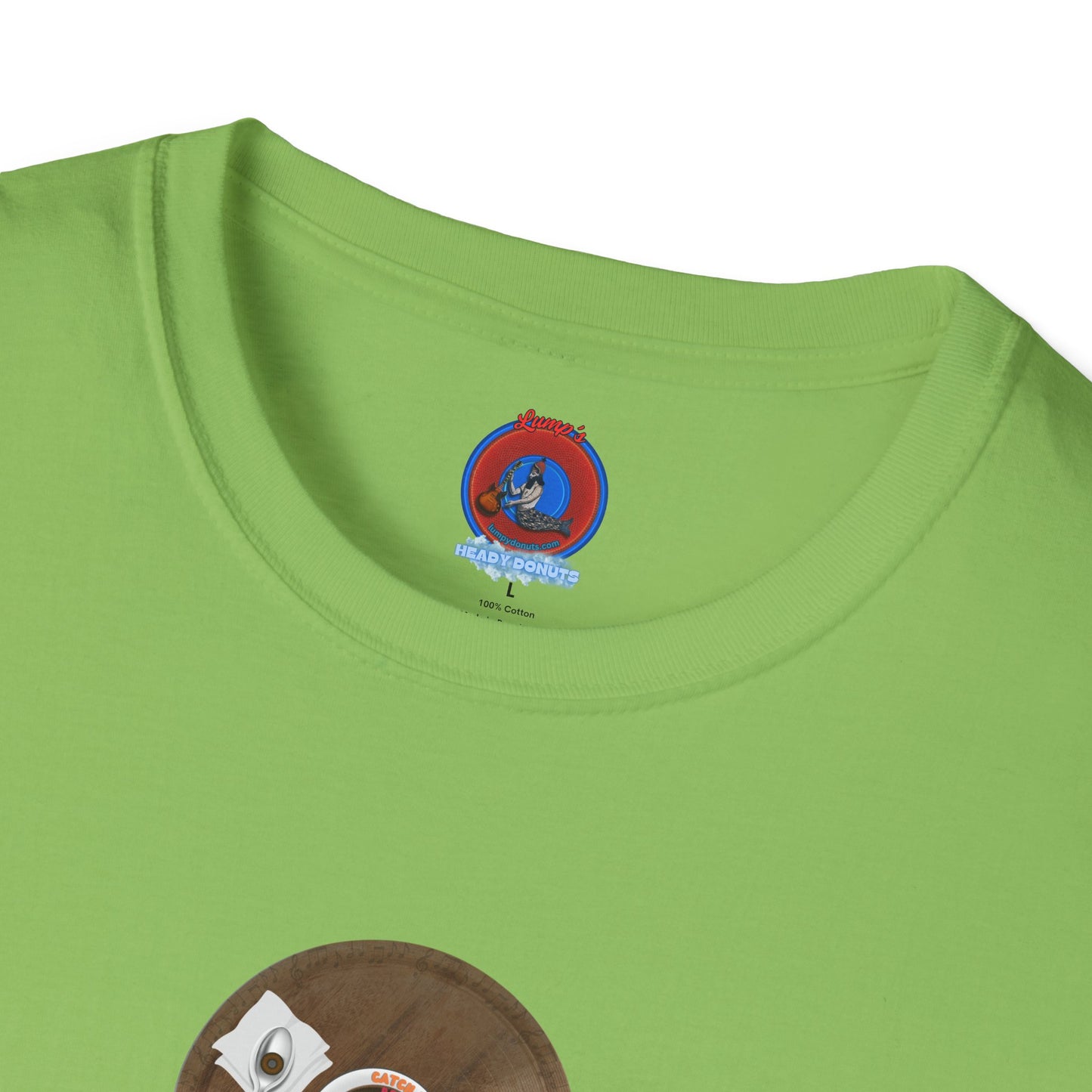 Coffee Traders Tee - Unisex Soft-Style - "Columbia House CDs " - paradoxical donut - variant 1 - coffee front/logo back