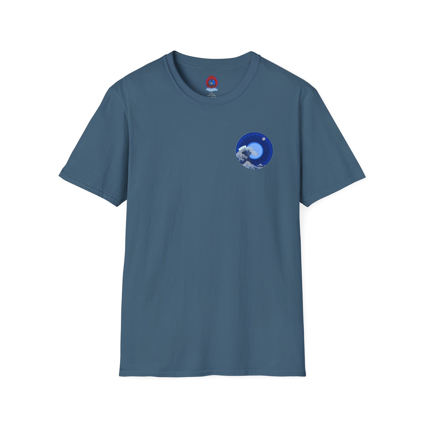 Classic Donut Tee - Unisex Soft-Style - "The Hopeful Waving Donut" - vivid blue donut