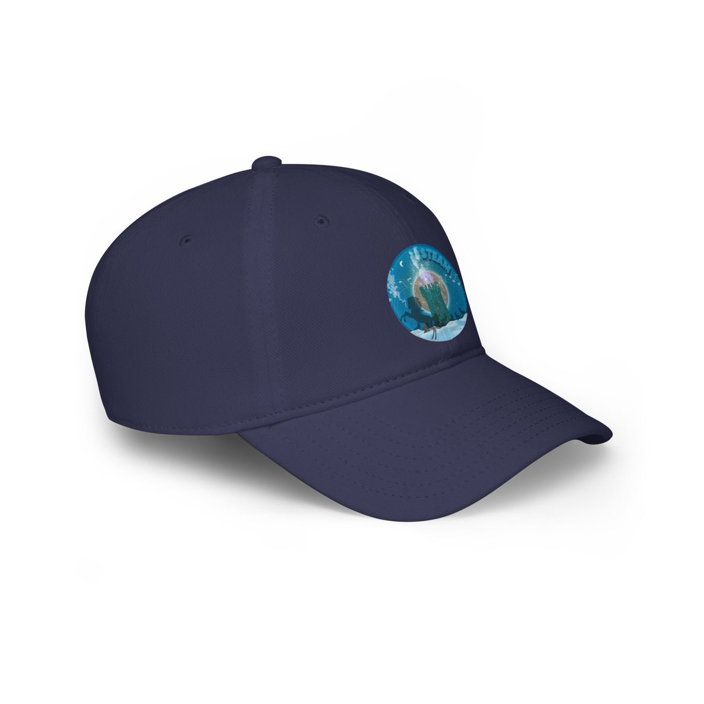 Lumpy Donut Baseball Cap - "Steamed Donut Cap" - vivid blue donut w/