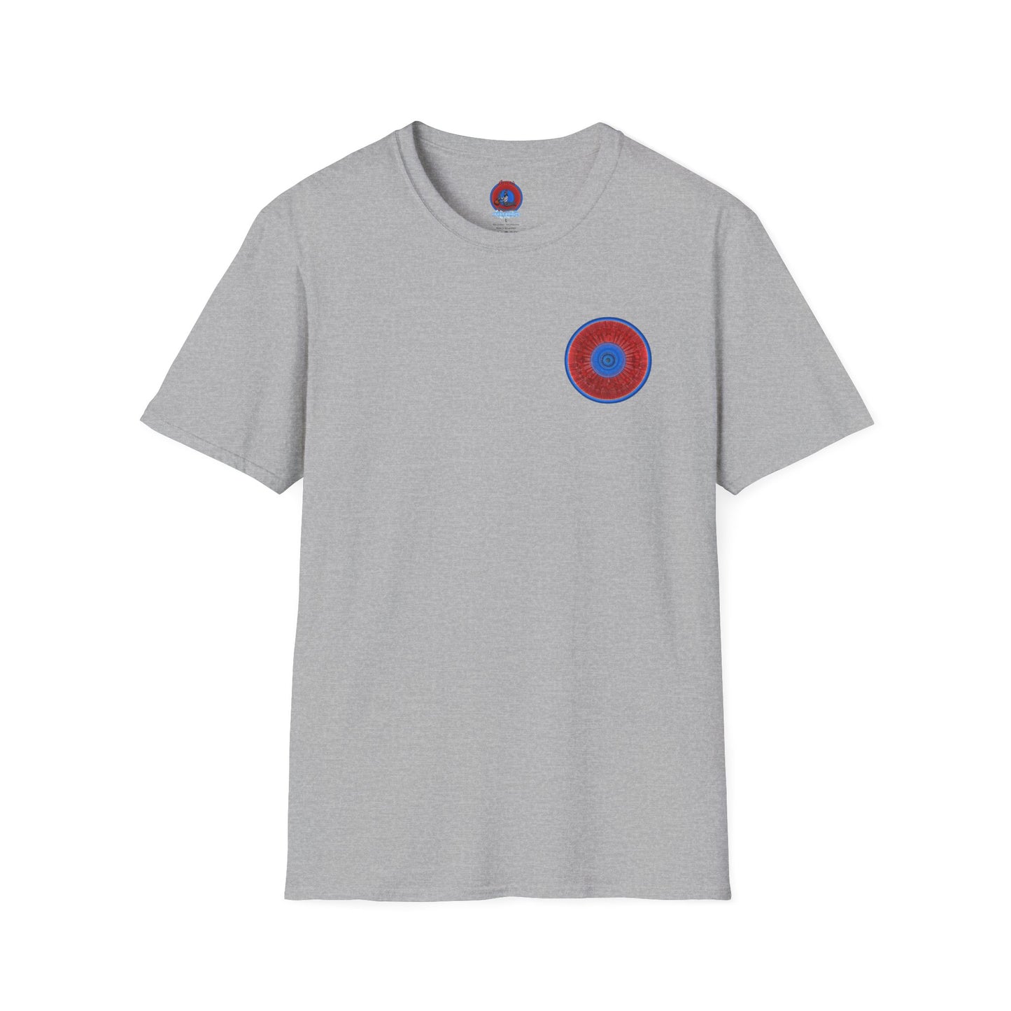 Classic Donut Tee - Unisex Soft-Style - "Graphic Translation Tee Shirt" - vivid red/blue tube donut - variant 3