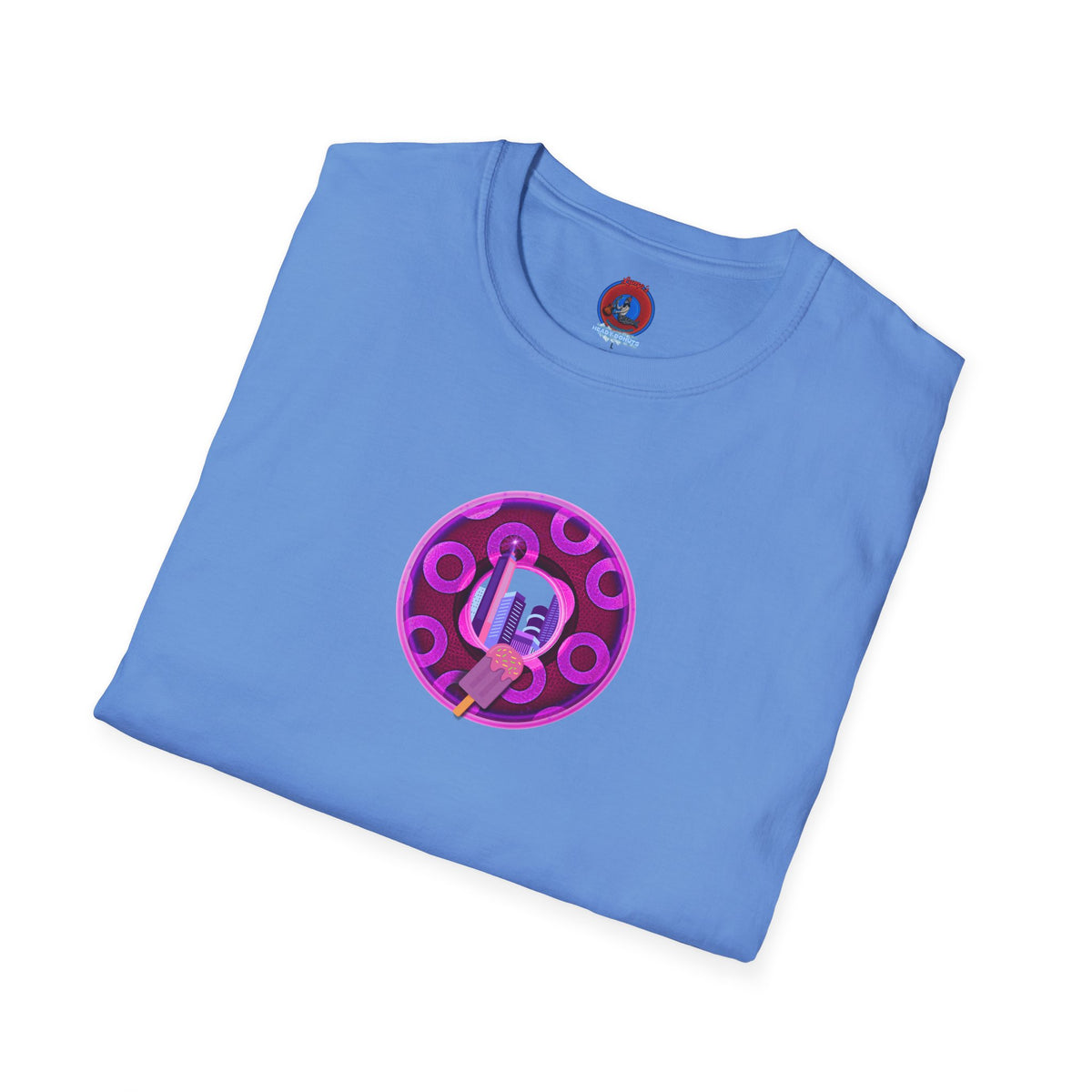 Classic Donut Tee - Unisex Soft-Style - "It's Ice Cream Popsicles - YEMSG Donut" - purple/magenta paradox donut - variant 2