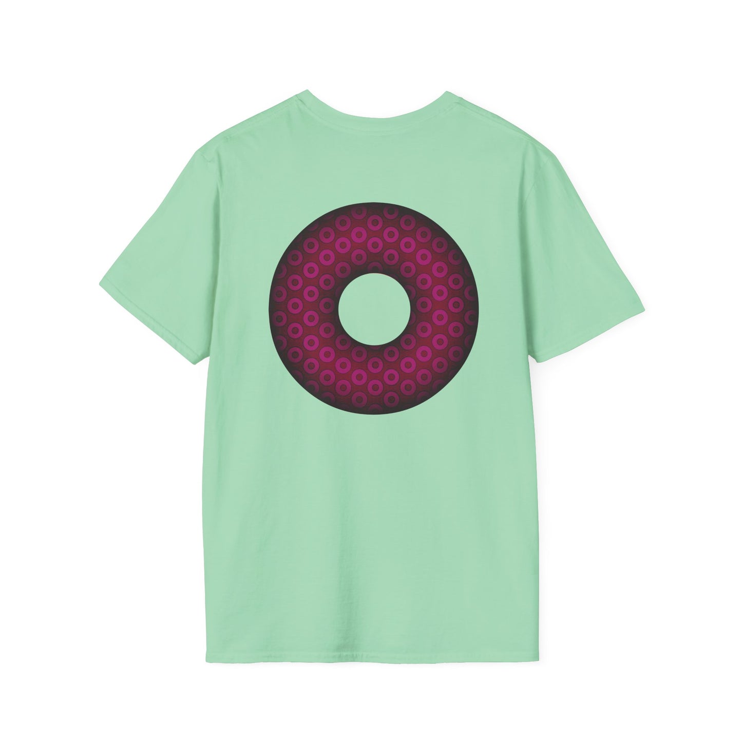 Plain Donuts/Unisex Soft-Style - "Plain Paradoxical Grided Donuts" - dark magenta/burgundy donuts