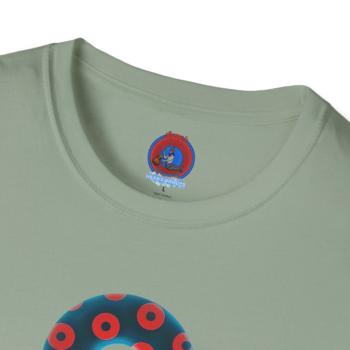 Plain Donuts/Unisex Soft-Style - "Plain Blimpy Paradoxical Donuts" - steel blue/red donuts