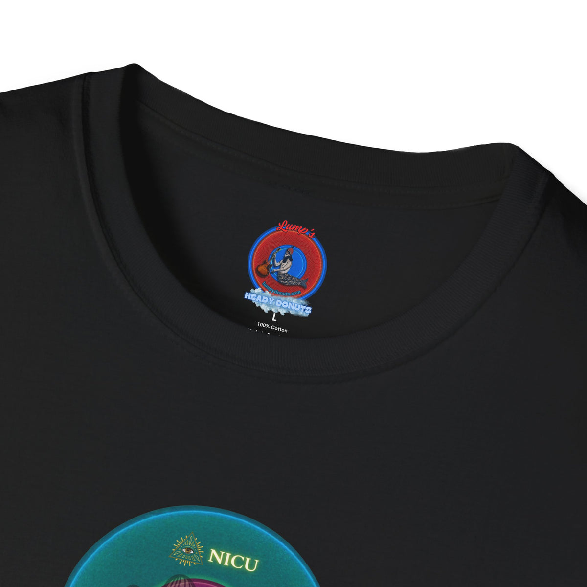 Classic Donut Tee - Unisex Soft-Style - "Masonic Donut of Rites" - series 1.0  - vivid dark teal donut