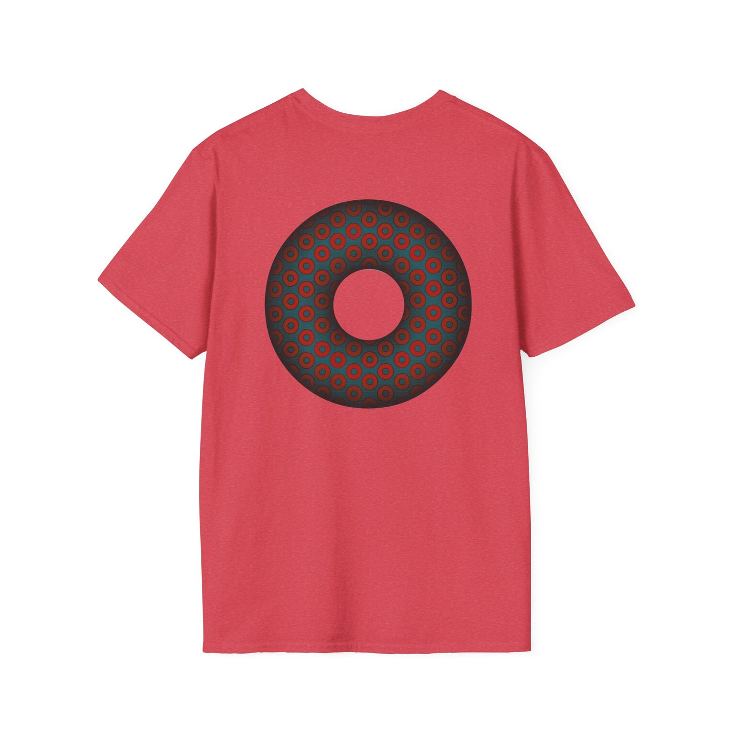Plain Donuts/Unisex Soft-Style - "Plain Paradoxical Grided Donuts" - red/faded navy donuts