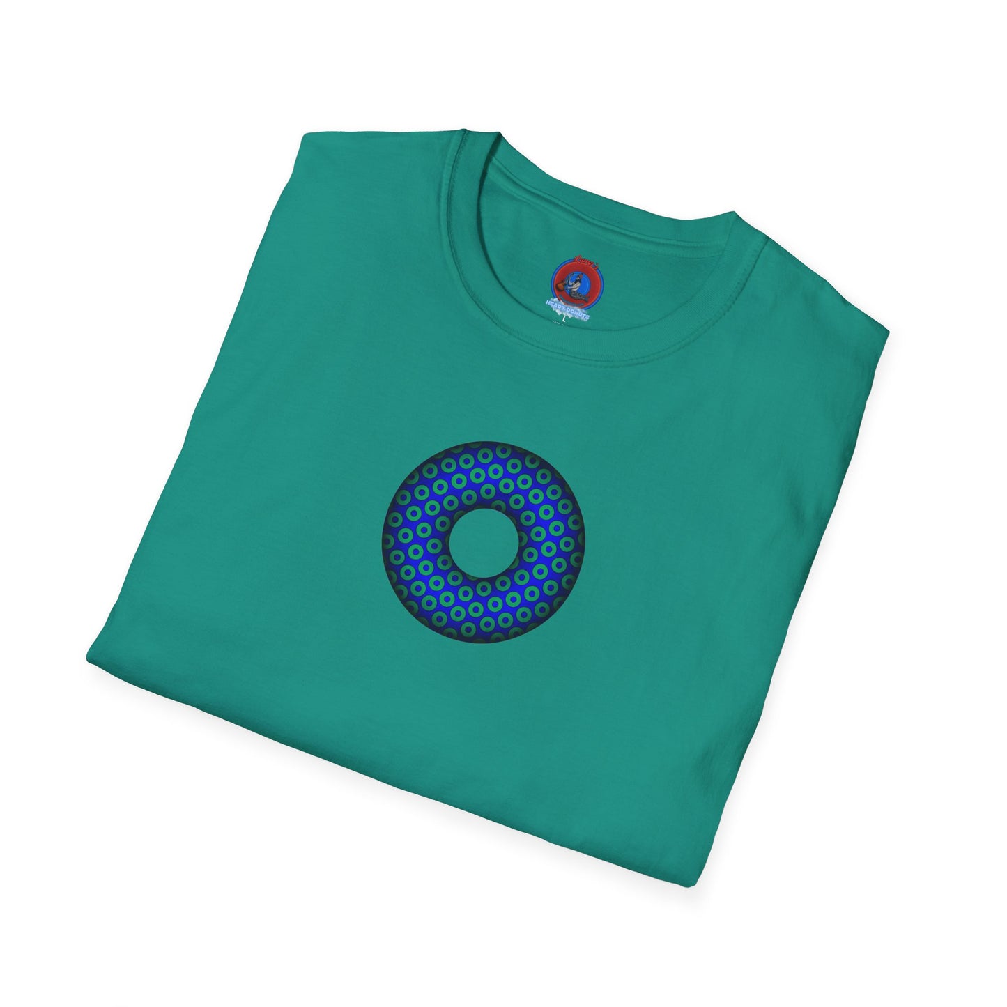 Plain Donuts/Unisex Soft-Style - "Plain Paradoxical Grided Donuts" - light green/blue donuts
