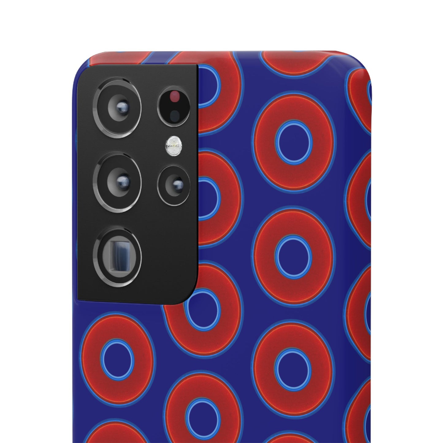 Lumpy Donut Snap Case - red vivid donut print w/vivid navy blue background