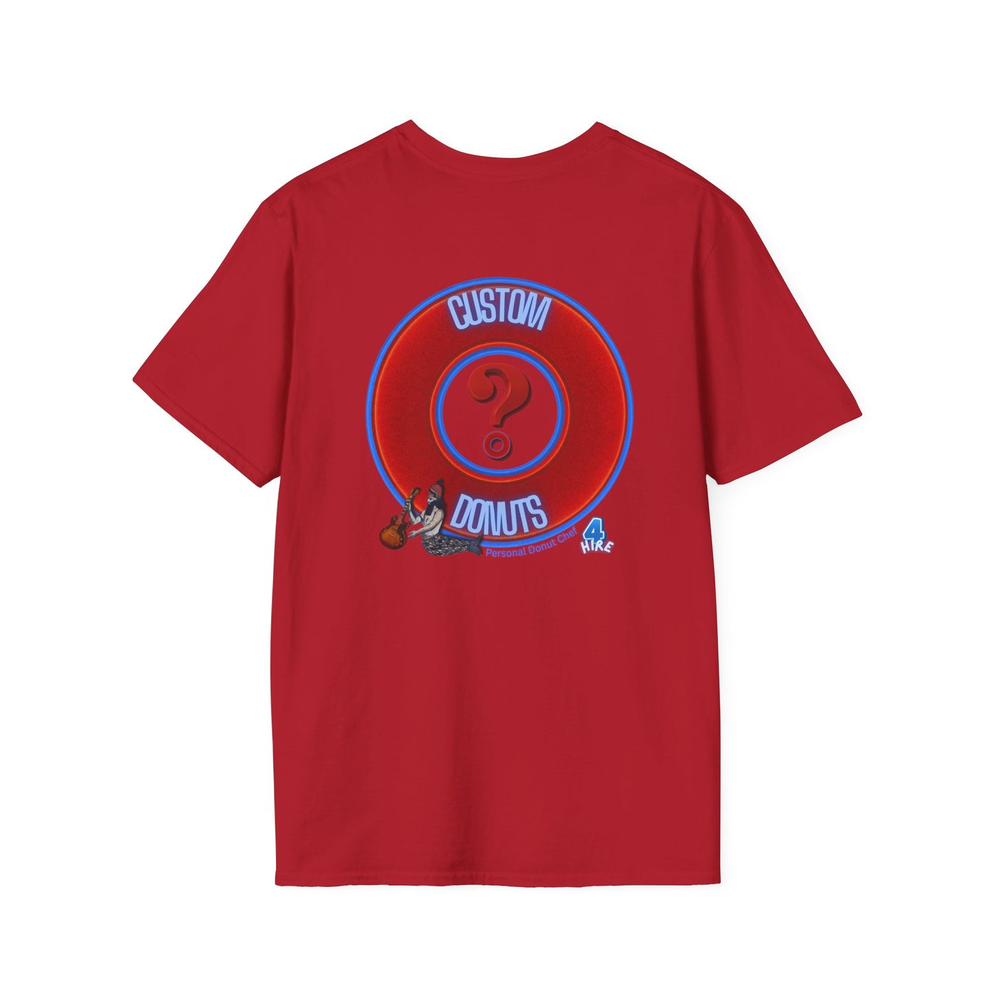 Classic Donut Tee - Unisex Soft-Style - "Example: Custom Donut Tee" - vivid red dirt mall donut