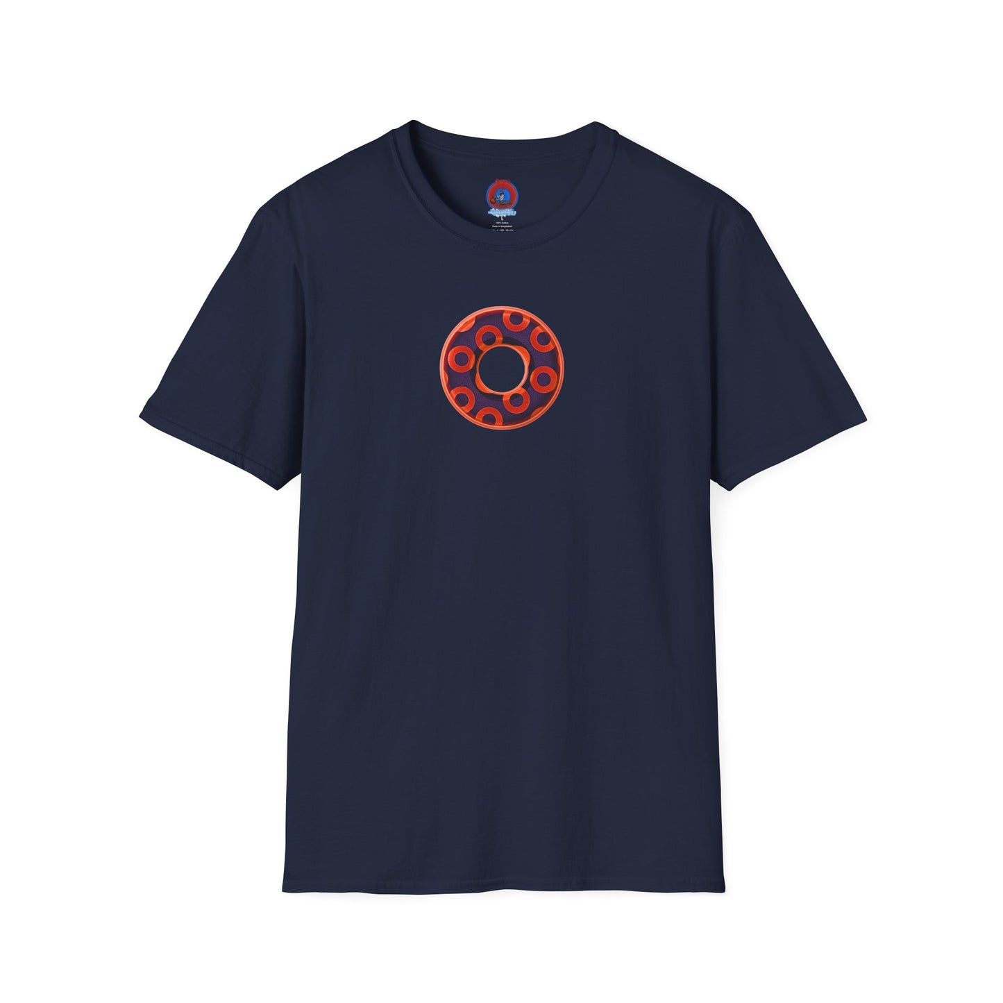 Plain Donuts/Unisex Soft-Style - "Plain Rustic Paradoxical Donuts" - red/midnight blue donuts