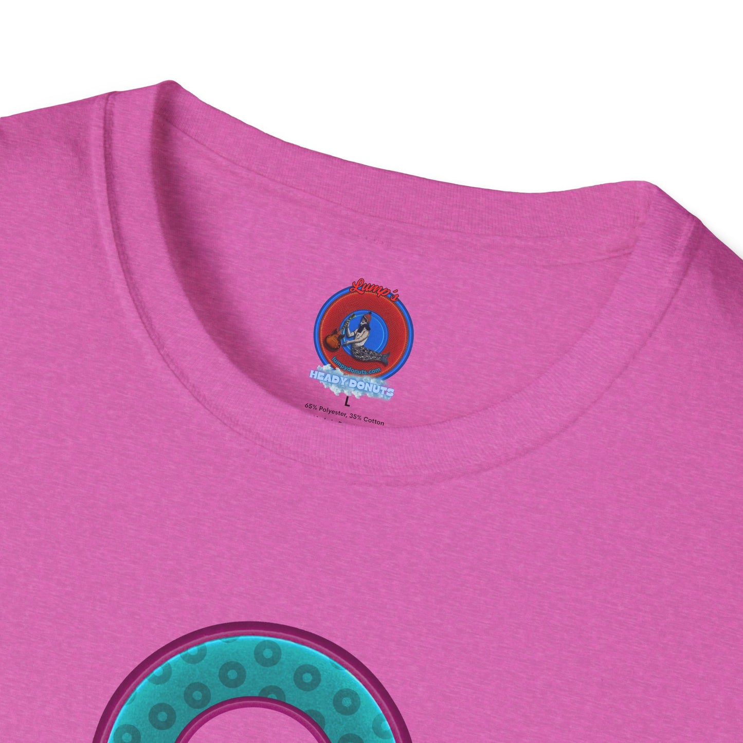 Plain Donuts/Unisex Soft-Style - "Plain Wide Mouthed Paradoxical Donuts" - teal/purple donuts