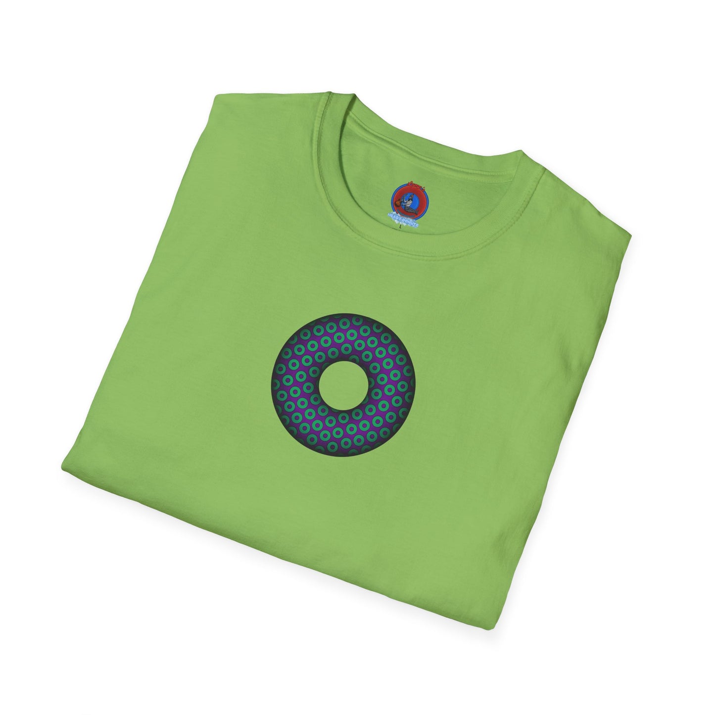 Plain Donuts/Unisex Soft-Style - "Plain Paradoxical Grided Donuts" - green/purple donuts