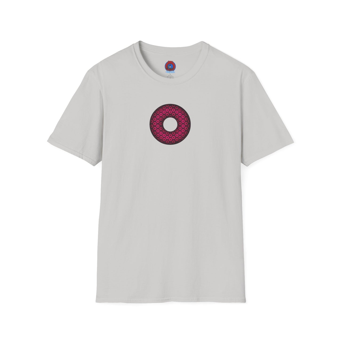 Plain Donuts/Unisex Soft-Style - "Plain Paradoxical Grided Donuts" - pink/burgundy donuts