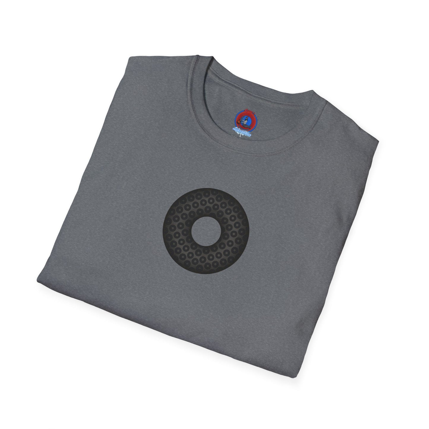 Plain Donuts/Unisex Soft-Style - "Plain Paradoxical Grided Donut" - black/black donuts