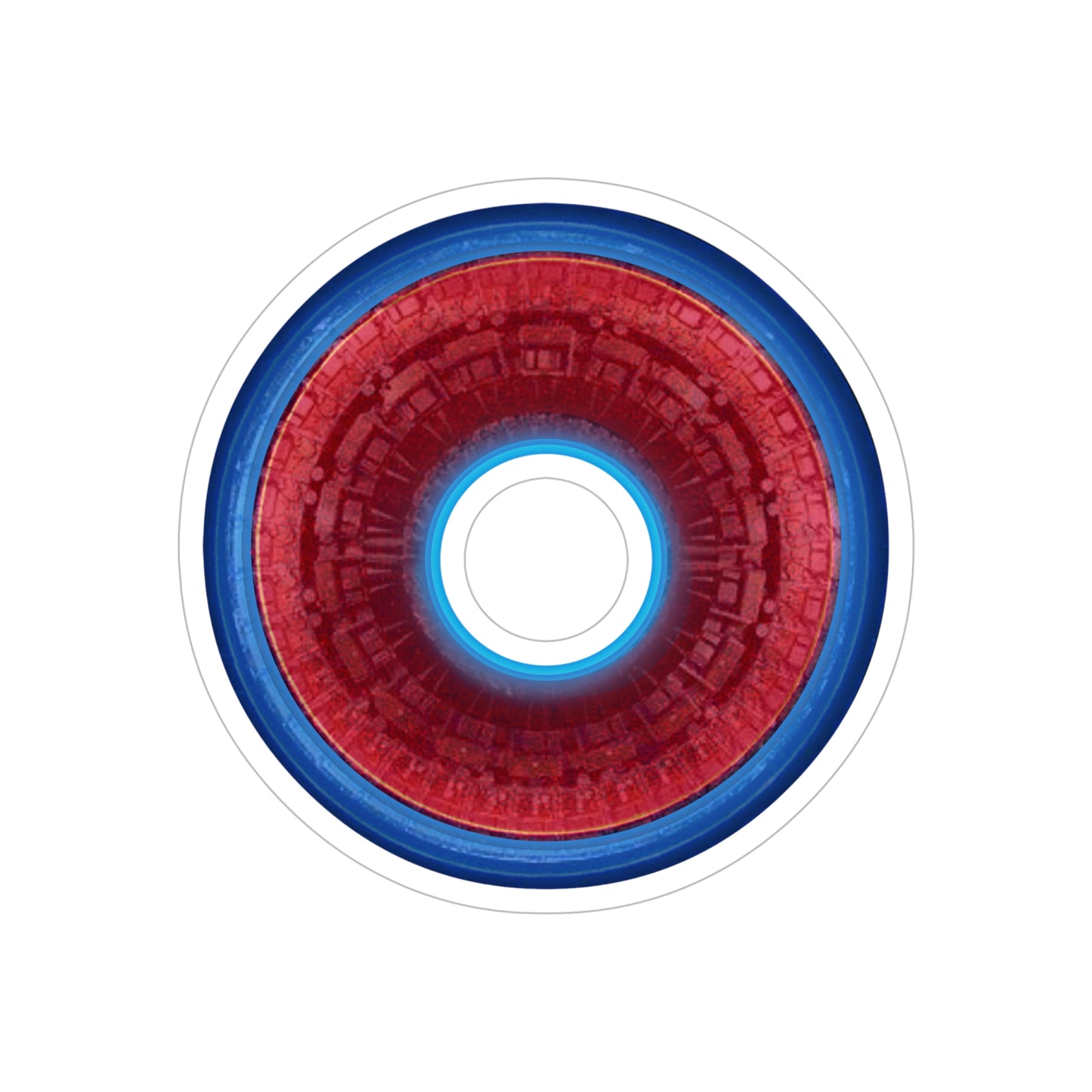 Donut Bumper/Outdoor Sticker - "Homer's The Perfect Donut" - series 1.0 - variant 3 - red donut w/hole - [Die-Cut] 6"x 6"