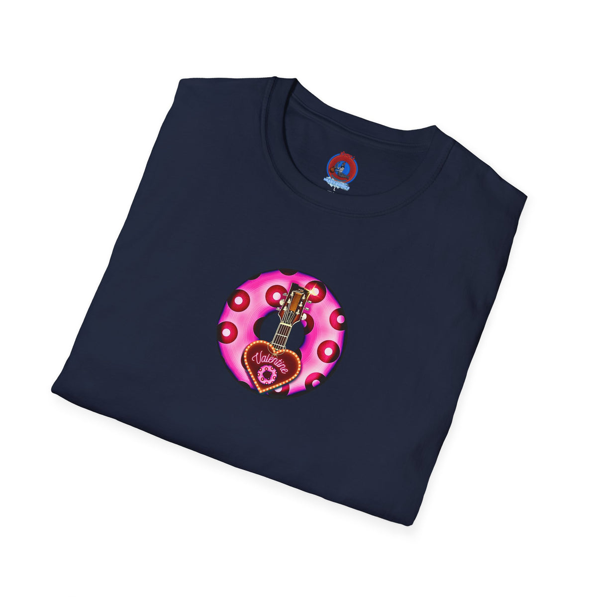 Classic Donut Tee - Unisex Soft-Style - "Would You Be My Donut?" - paradoxical bubblegum pink/red donut - variant 2