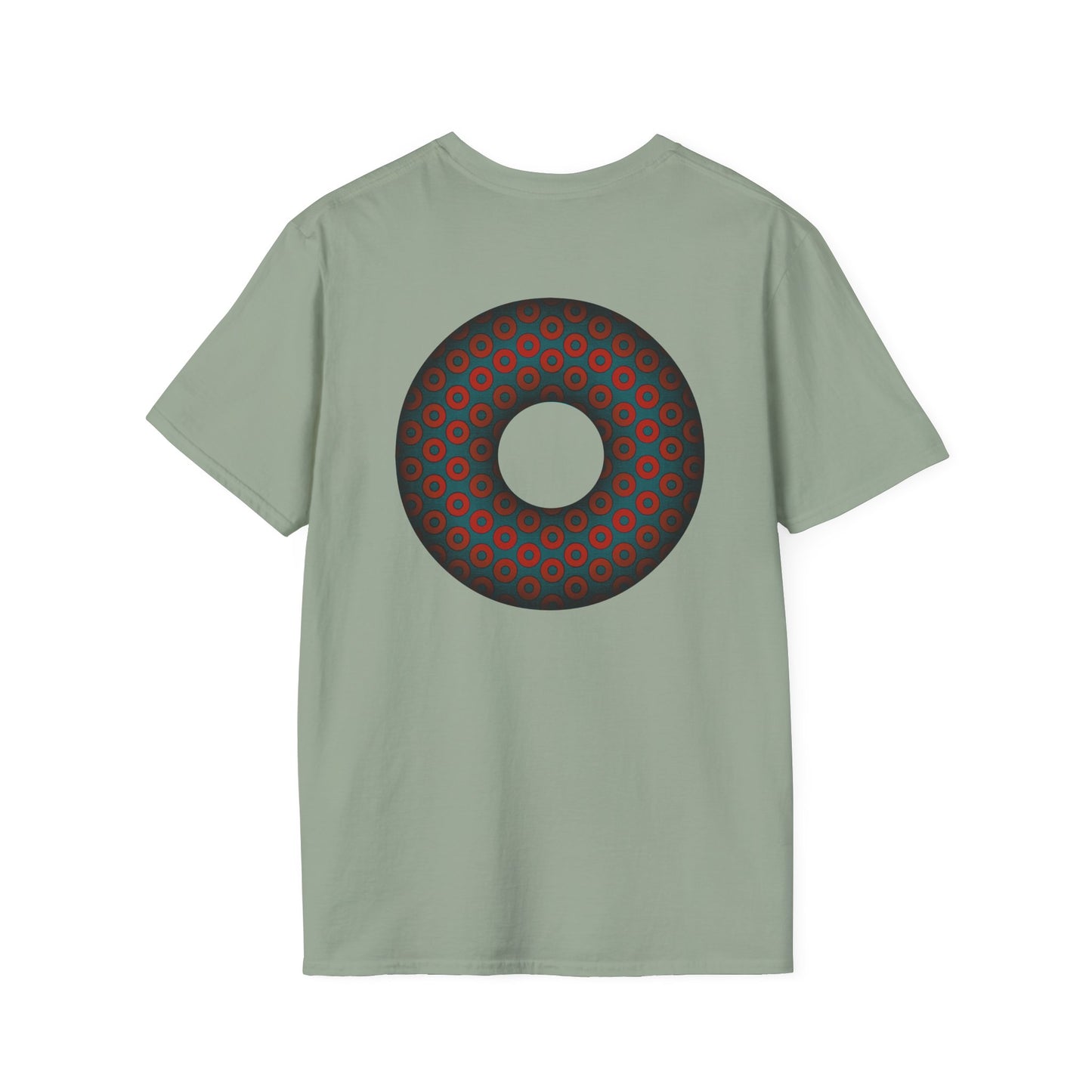 Plain Donuts/Unisex Soft-Style - "Plain Paradoxical Grided Donuts" - red/faded navy donuts