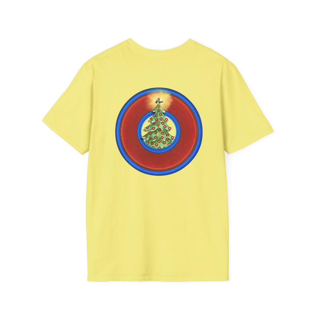 Classic Donut Tee - Unisex Soft-Style - "It's Always Phishmas in Philly" - rustic red/blue donut