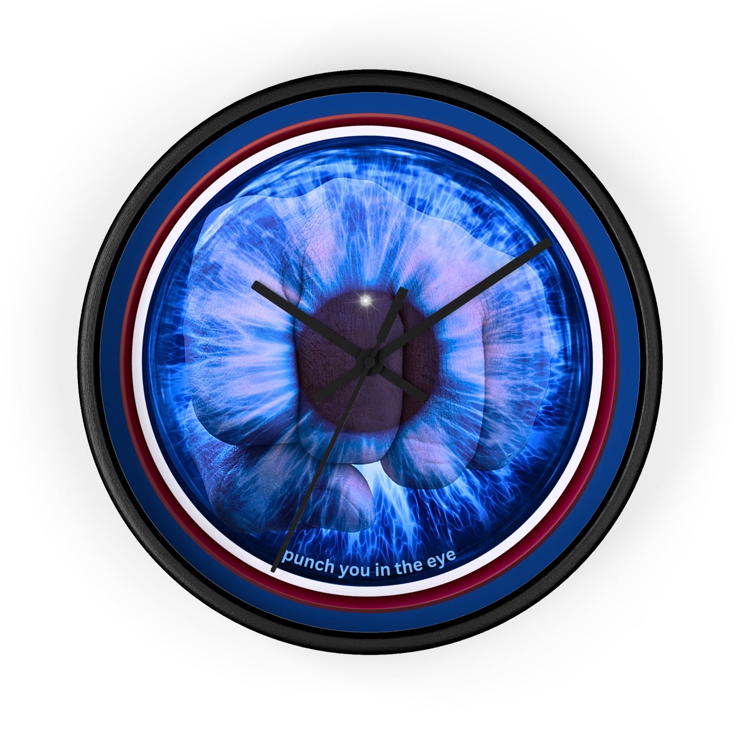 Lumpy Wall Clock - "Wilson's Eye Soar of a Donut Clock" variant 2 - blue idonut w/dark blue background