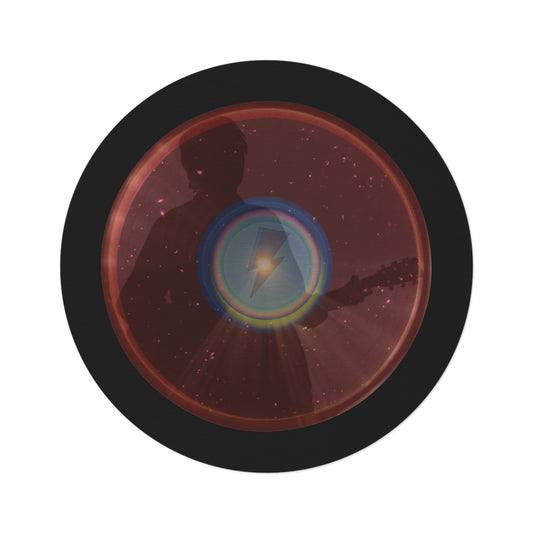 Round Room - 5 ft x 5 ft Lumpy Donut Rug - "The Unofficial Donut of Bowie MD" - vivid donut w/black background