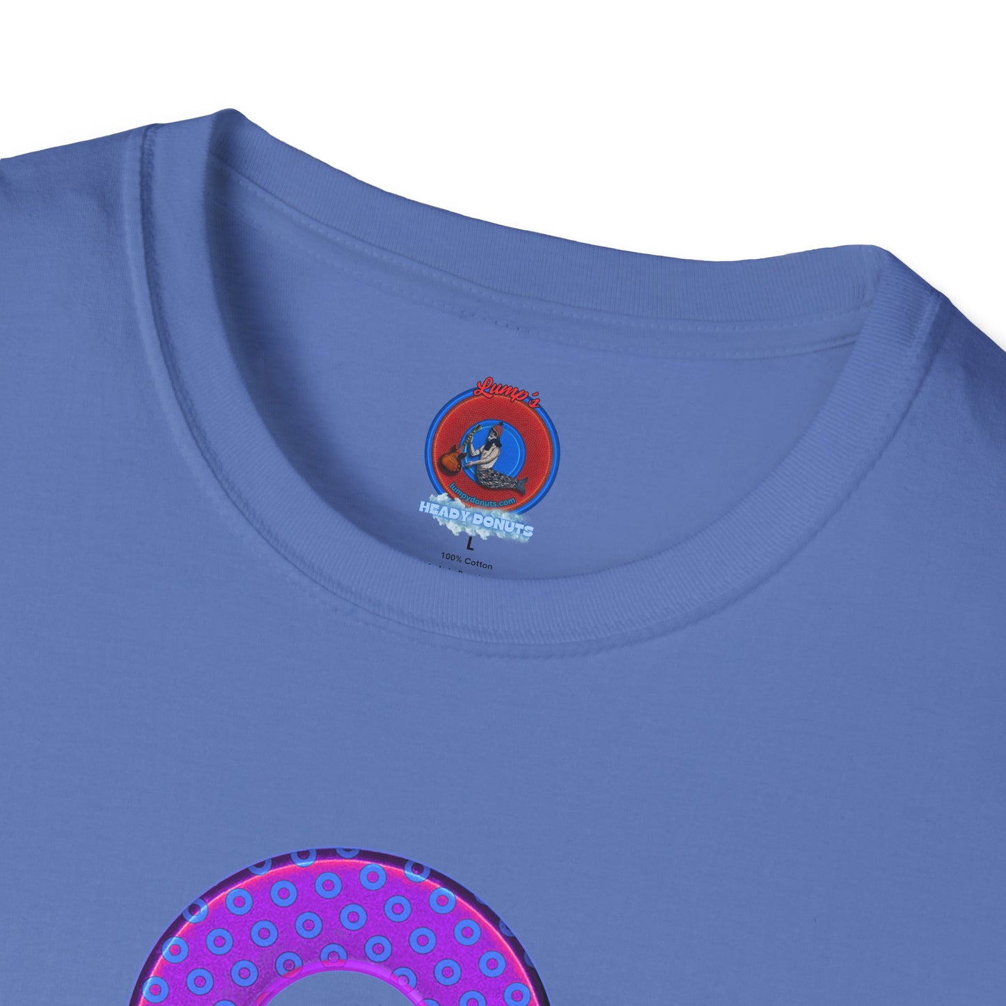 Plain Donuts/Unisex Soft-Style - "Plain Electric Paradoxical Donuts" - bright purple/blue donuts