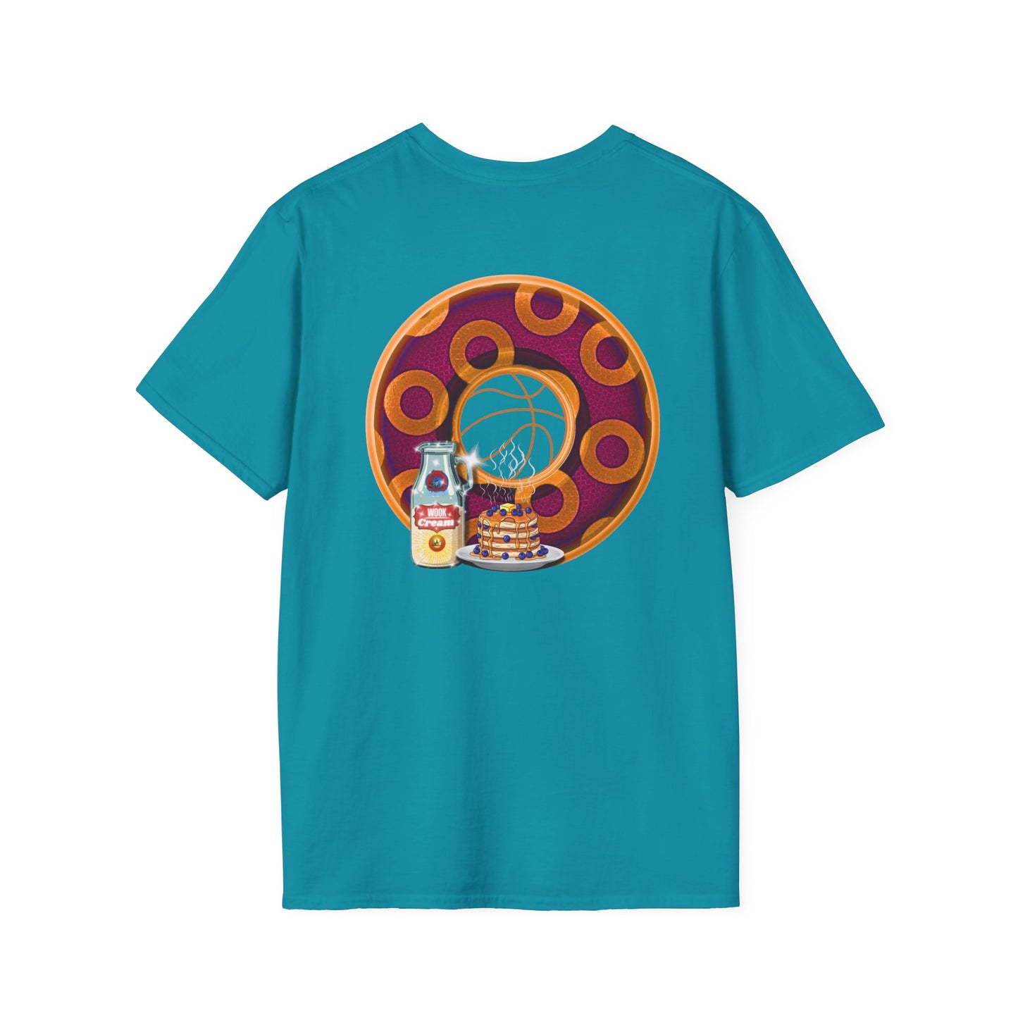 Classic Donut Tee - Unisex Soft-Style - "Princely Wooked Cream - YEMSG Donut " - burgundy/orange rustic paradox donut - variant 2
