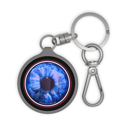 Lumpy Donut Keychain - "The Eye Sore Donut Keychain" - series 1.0 - variant 2 - blue eye donut w/words
