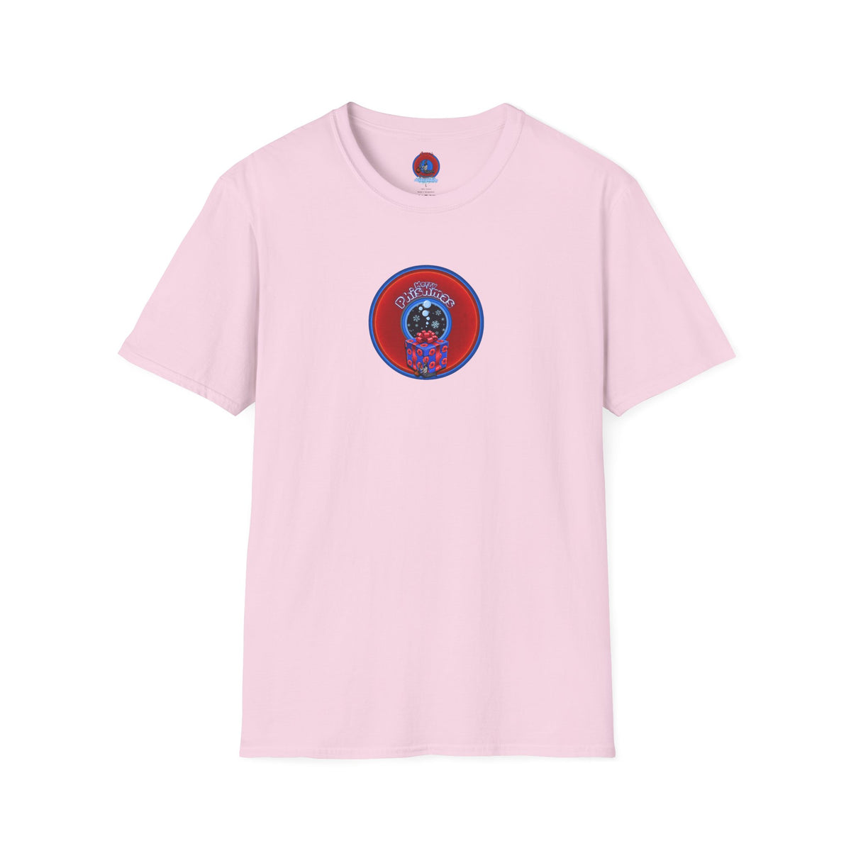 Classic Donut Tee - Unisex Soft-Style - "Phishmas Caroler's Tee " - vivid red/blue donut - variant 4