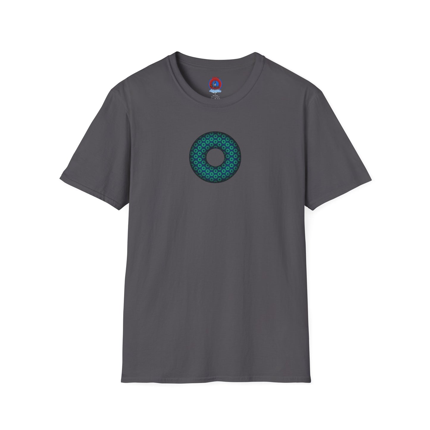 Plain Donuts/Unisex Soft-Style - "Plain Paradoxical Grided Donuts" - dark blue/teal donuts