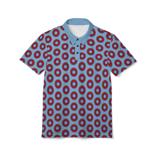 AOP Donut Polo - vivid donut print w/sky blue background [unisex]