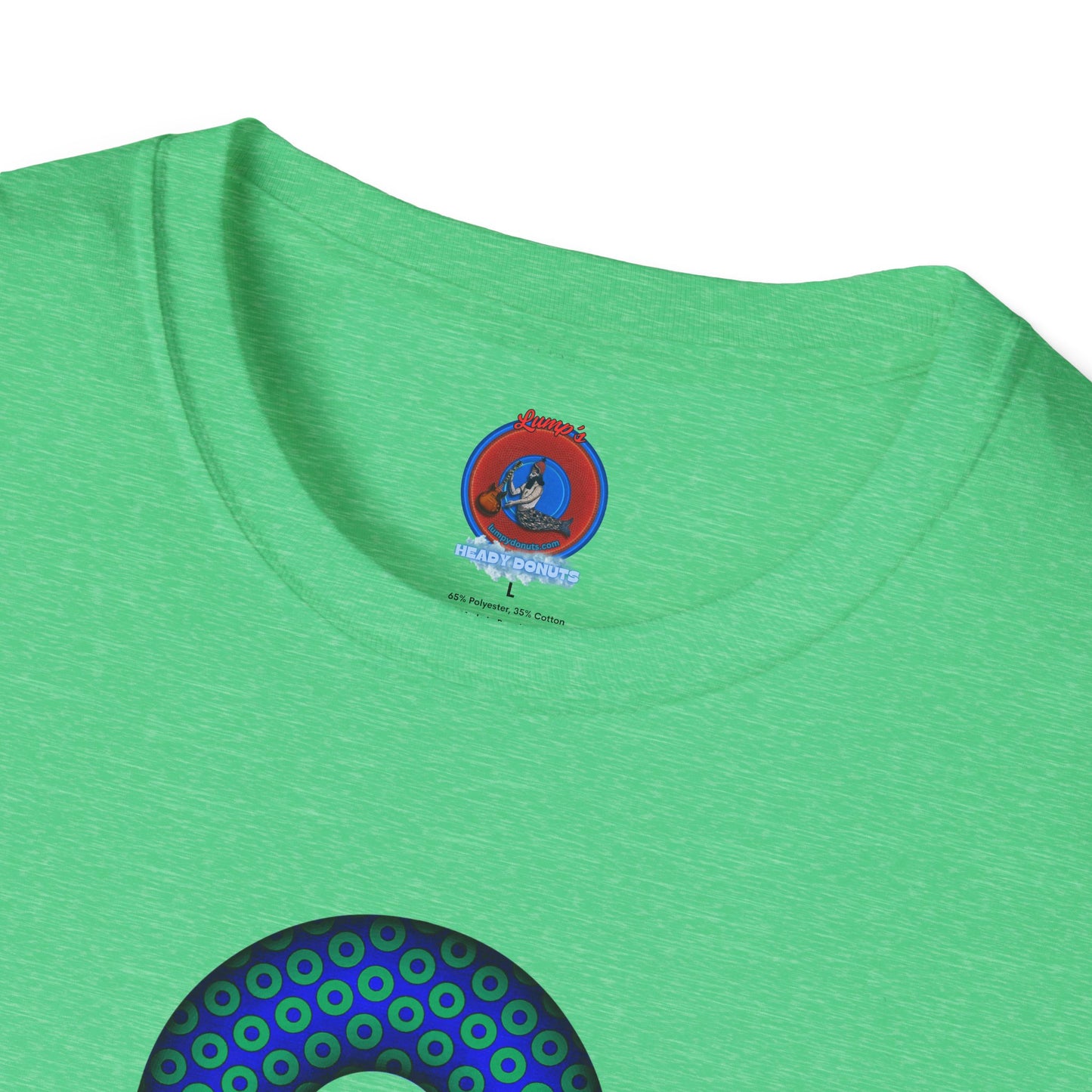 Plain Donuts/Unisex Soft-Style - "Plain Paradoxical Grided Donuts" - light green/blue donuts