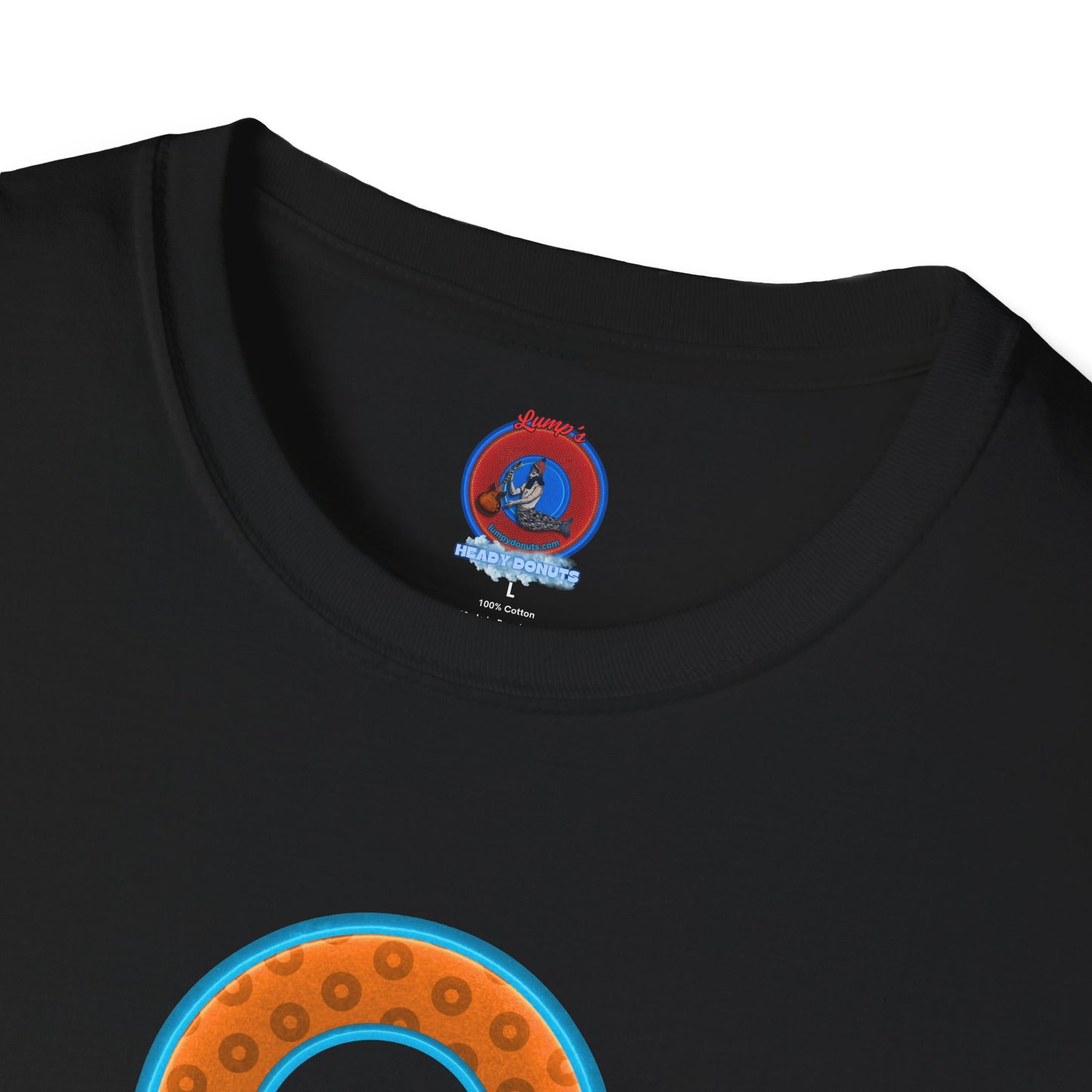 Plain Donuts/Unisex Soft-Style - "Plain Wide Mouthed Paradoxical Donuts" - orange/aquamarine blue donuts