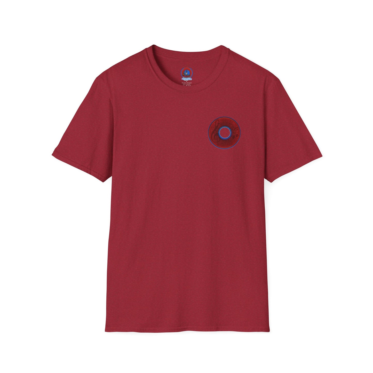 Classic Donut Tee - Unisex Soft-Style - "The Musically Gifted Donut" - red donut - series 1.0