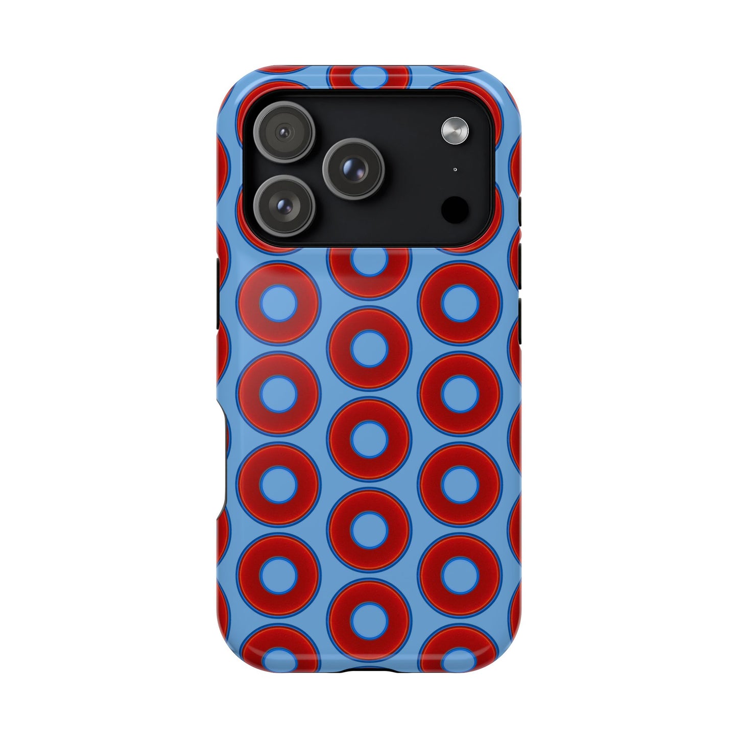 Magnetic Tough Donut Case - red vivid donut print w/light blue background