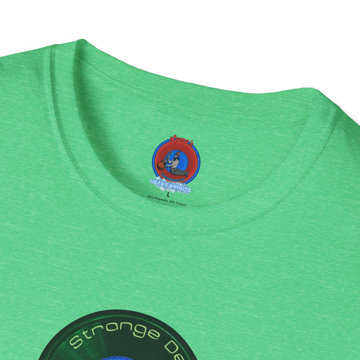 Classic Donut Tee - Unisex Soft-Style - "The Strangely Designed Donut Tee" - series 1.0 - green donut