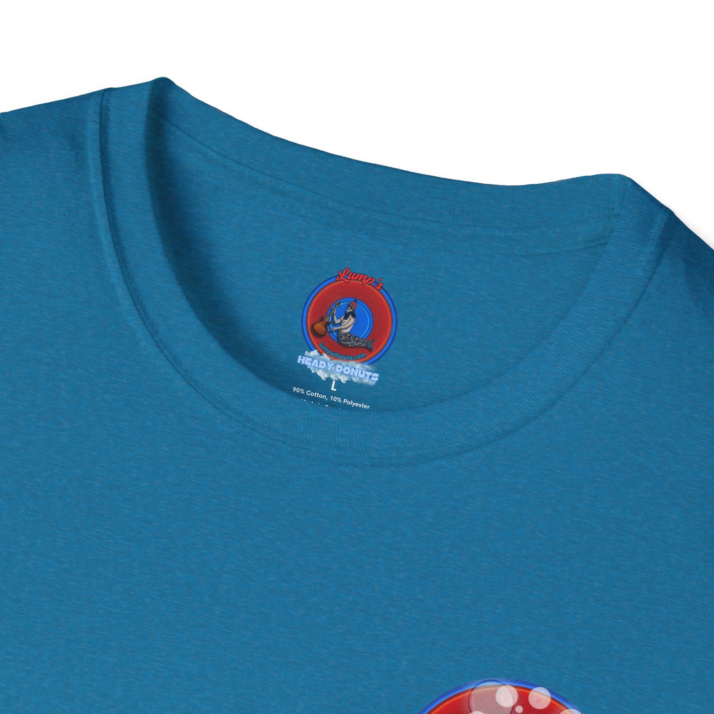 Classic Donut Tee - Unisex Soft-Style - "Bubbler's Donut Tee" - vivid red/blue donut