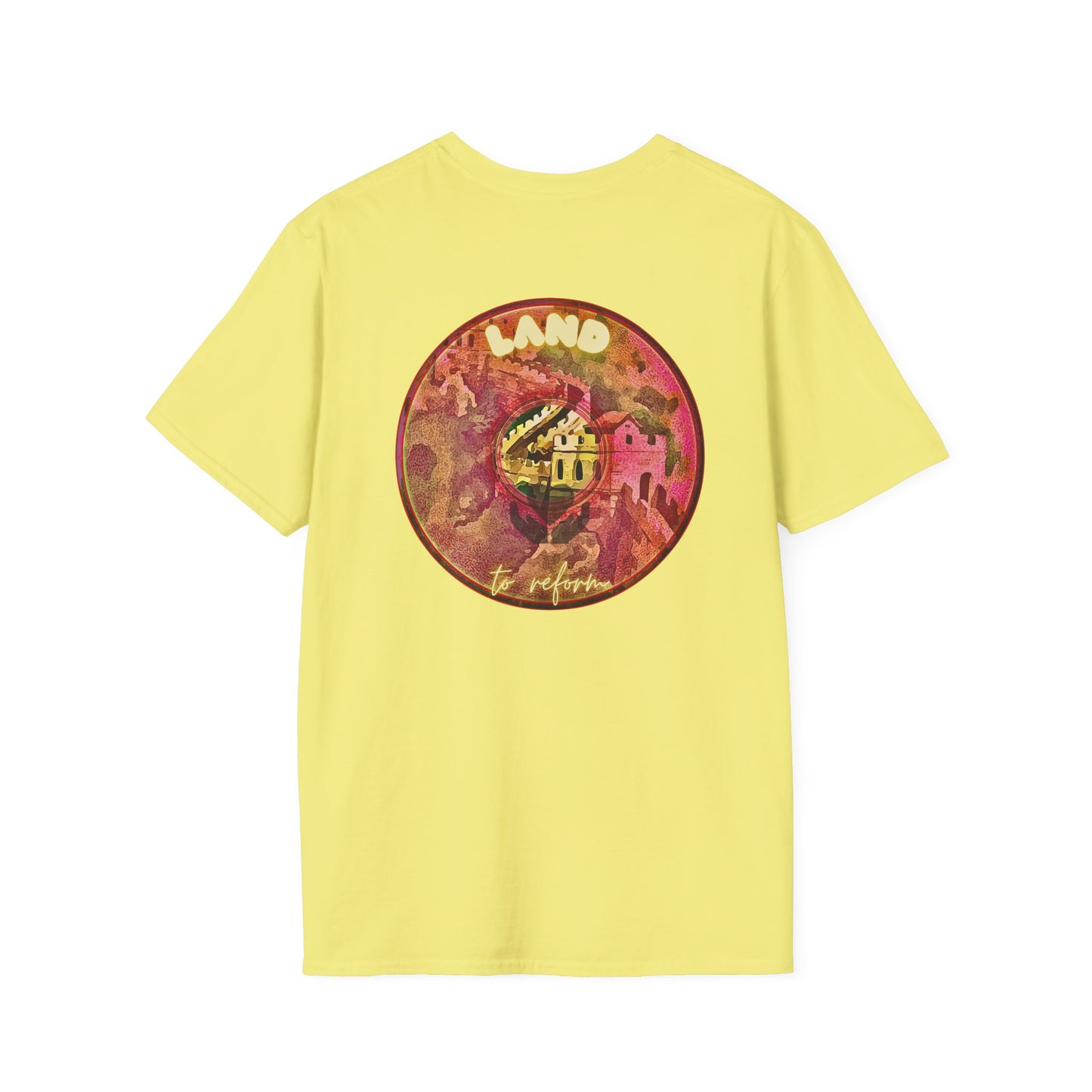 Classic Donut Tee - Unisex Soft-Style - "Donut made with Reforming Dough" - magenta/green donut