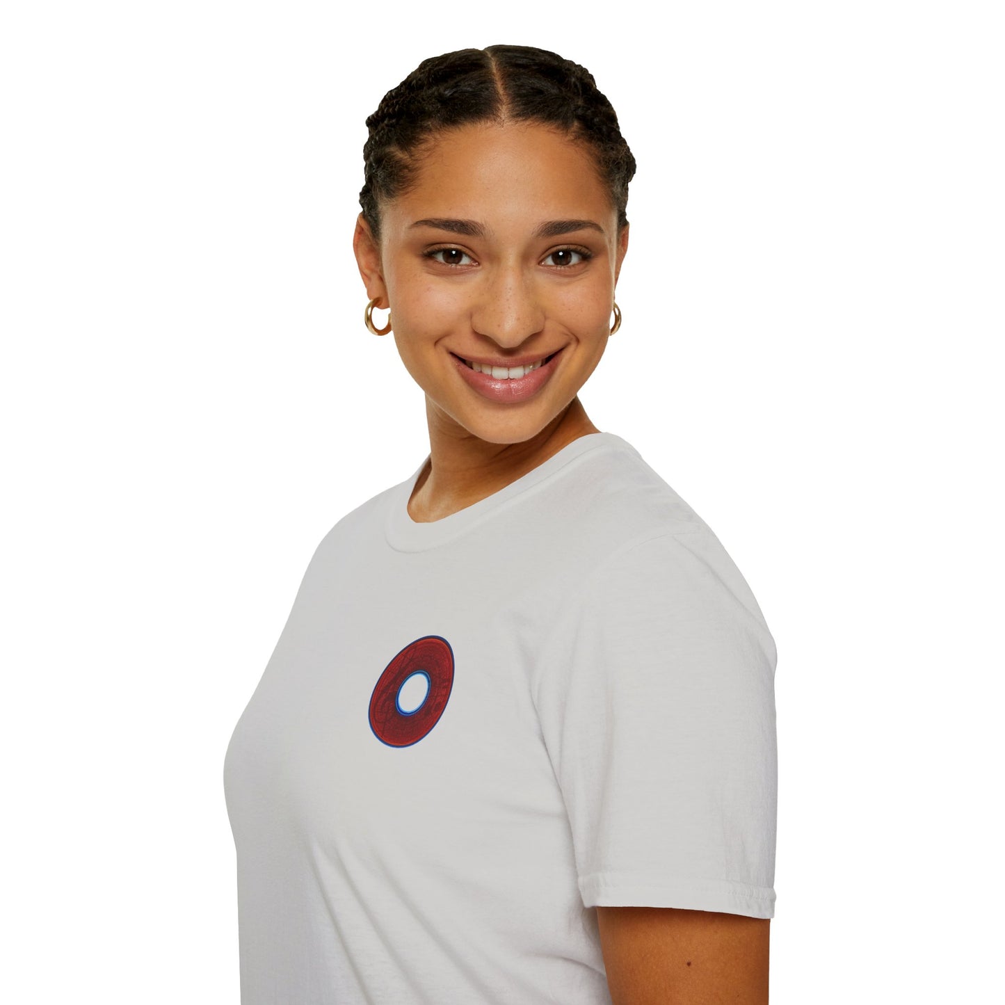 Classic Donut Tee - Unisex Soft-Style - "The Musically Gifted Donut" - red donut - series 1.0