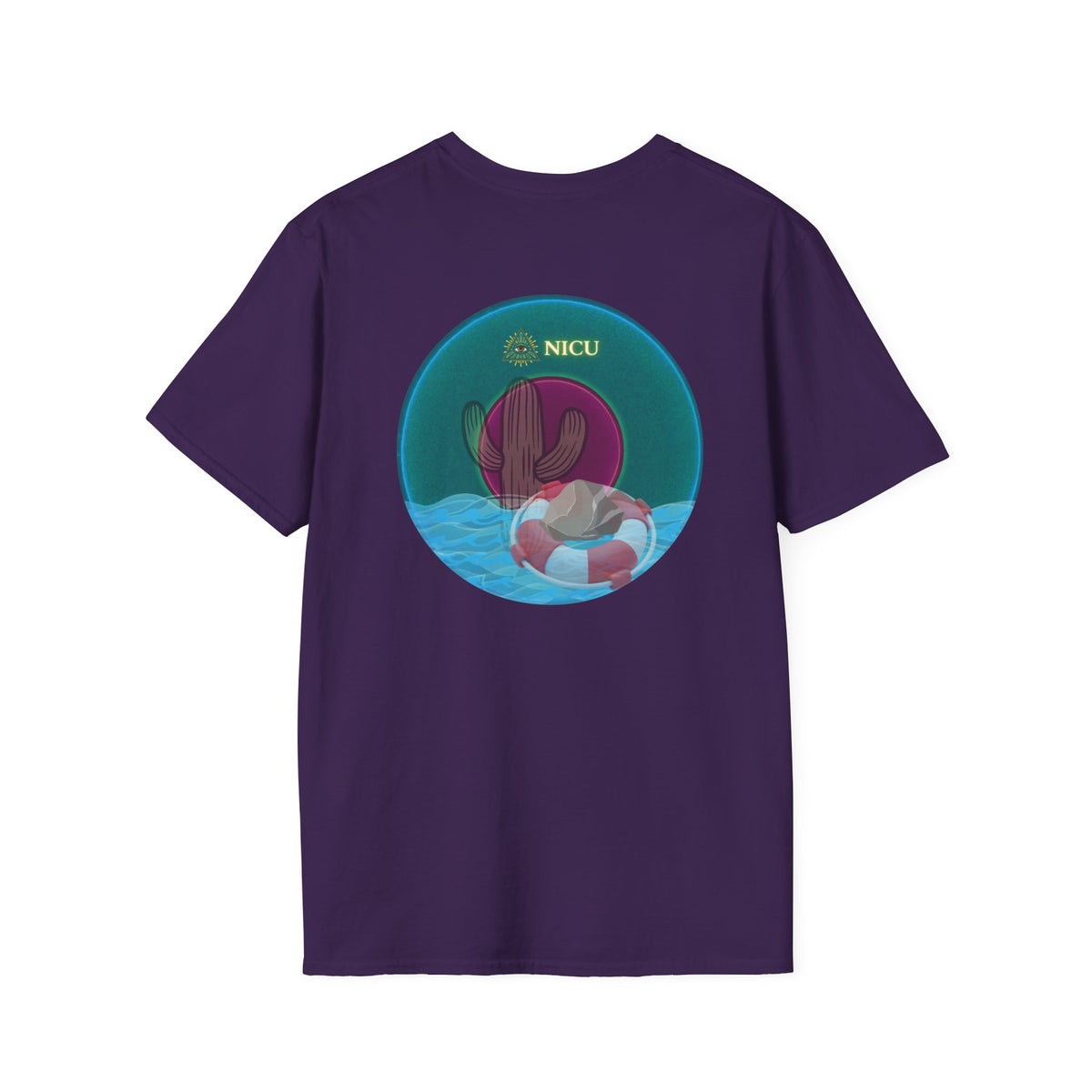 Classic Donut Tee - Unisex Soft-Style - "Masonic Donut of Rites" - series 1.0  - vivid dark teal donut