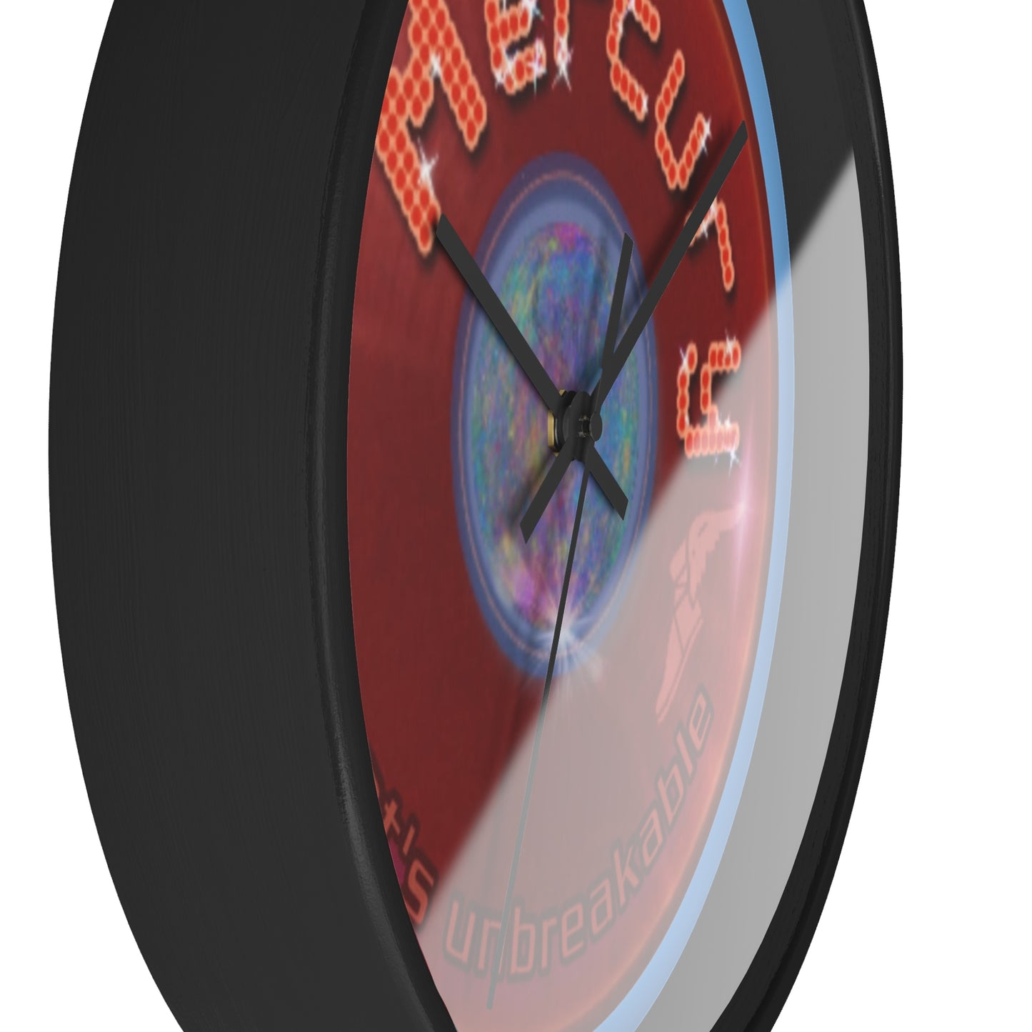 Lumpy Wall Clock - "Donuts of the Gods" - variant 4 - red vivid donut w/dark royal blue background