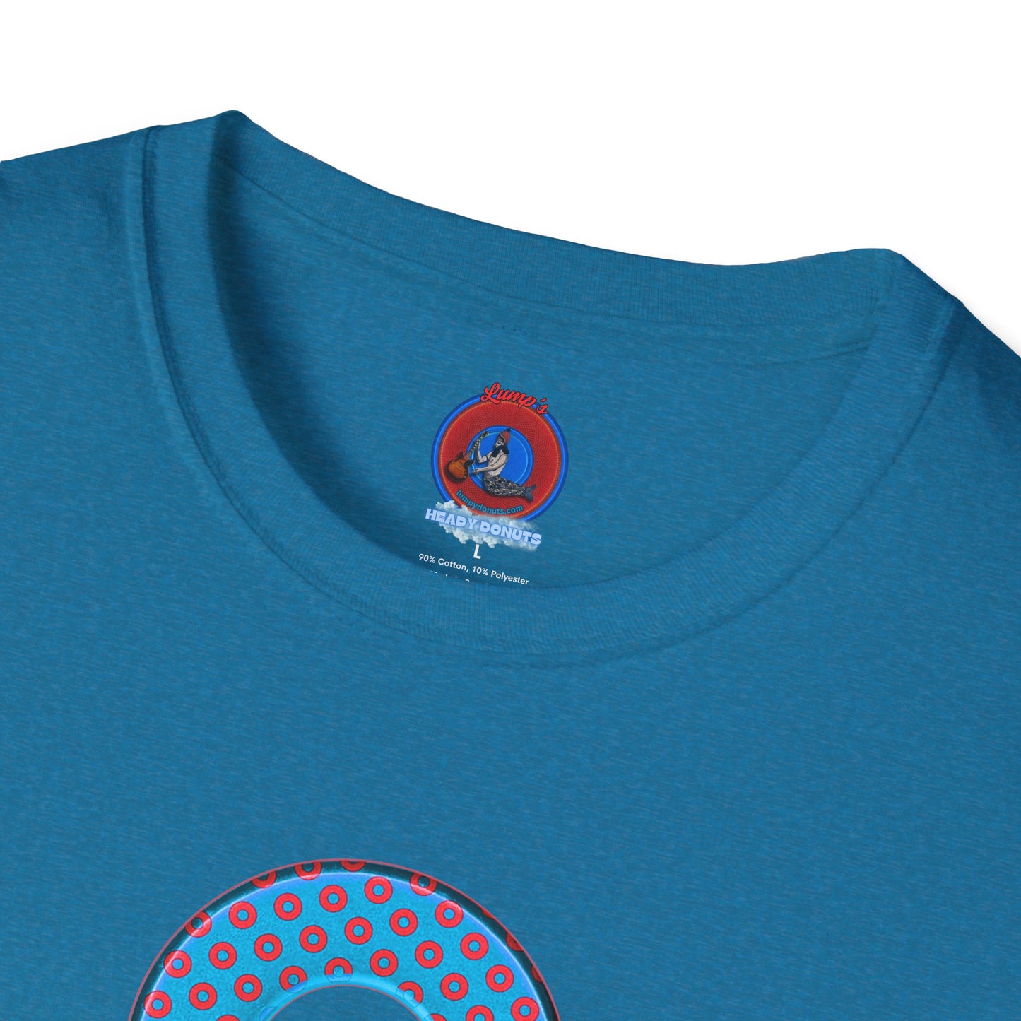 Plain Donuts/Unisex Soft-Style - "Plain Electric Paradoxical Donuts" - light blue/red donuts