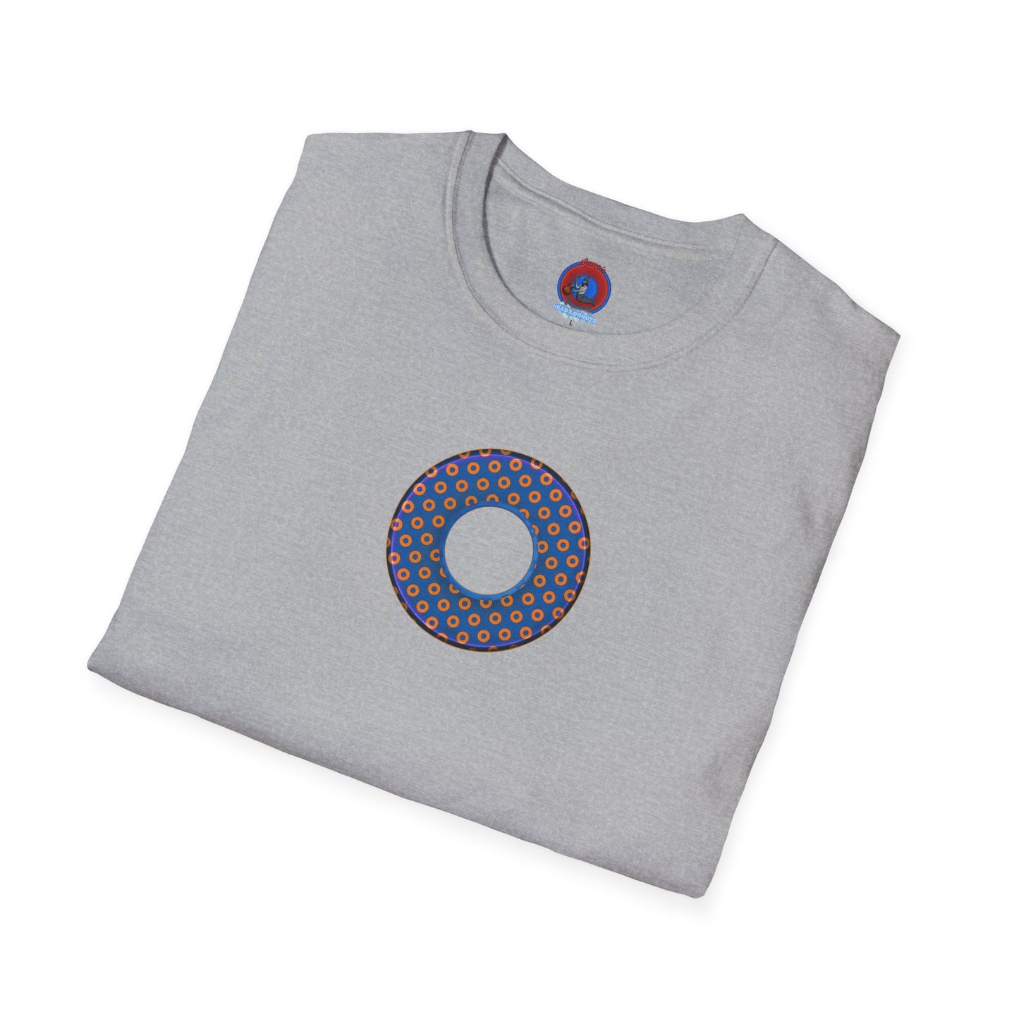 Plain Donuts/Unisex Soft-Style - "Plain Electric Paradoxical Donuts" - orange/blue donuts