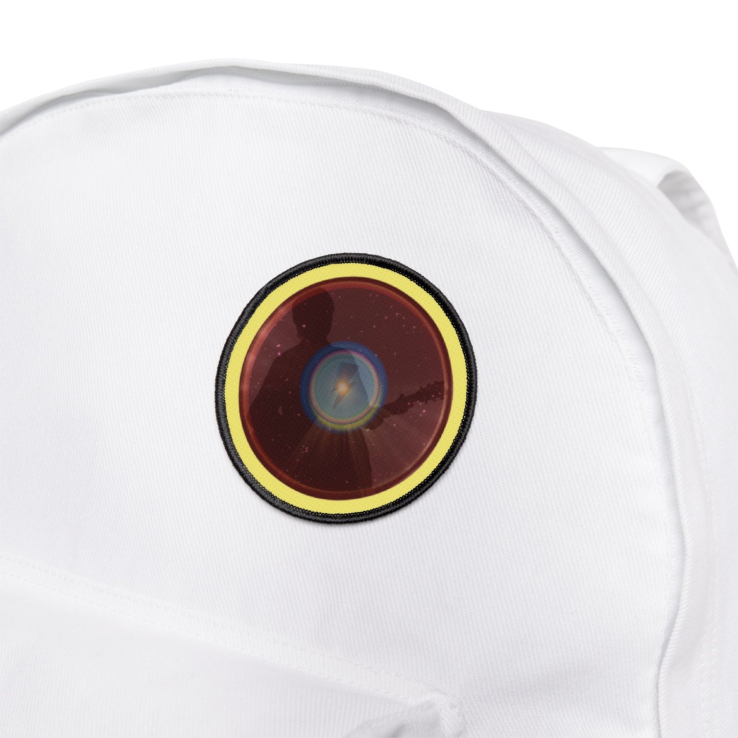 Iron-On Donut Patch - "The Unofficial Donut Patch of Bowie MD" - vivid dark red donut