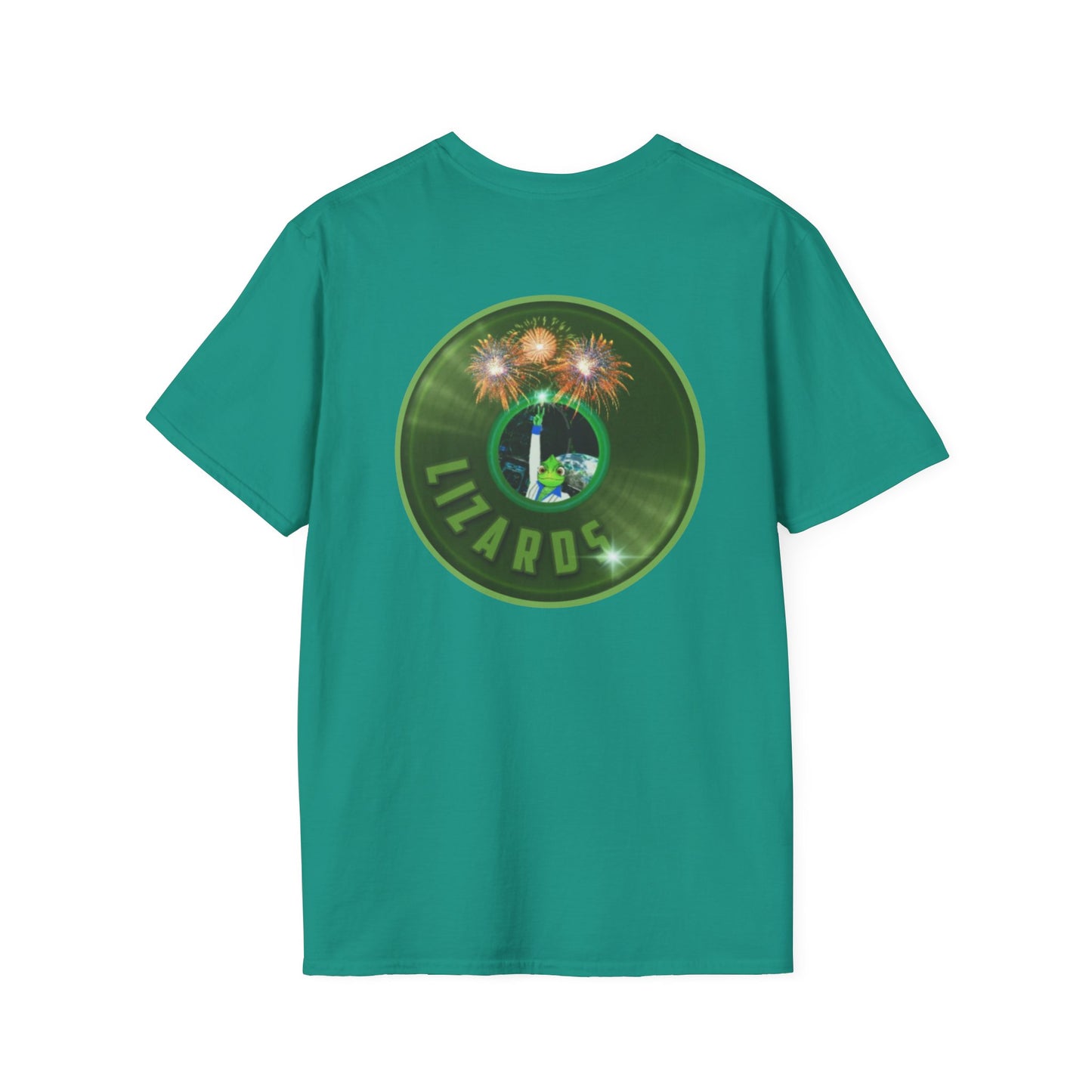Classic Donut Tee - Unisex Soft-Style - "Rutherford's Staying Alive" - series 1.0 - variant 1 - green donut