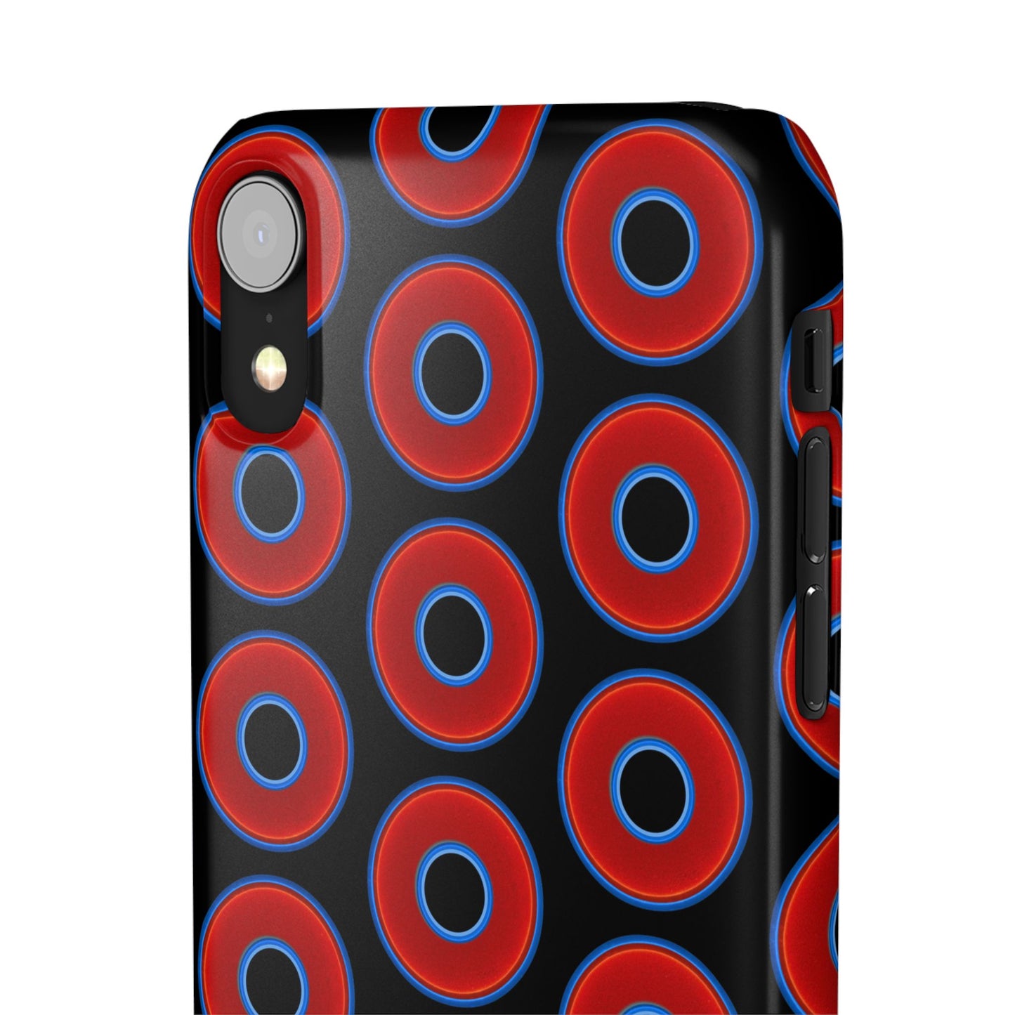 Lumpy Donut Snap Case - red vivid donut print w/black background